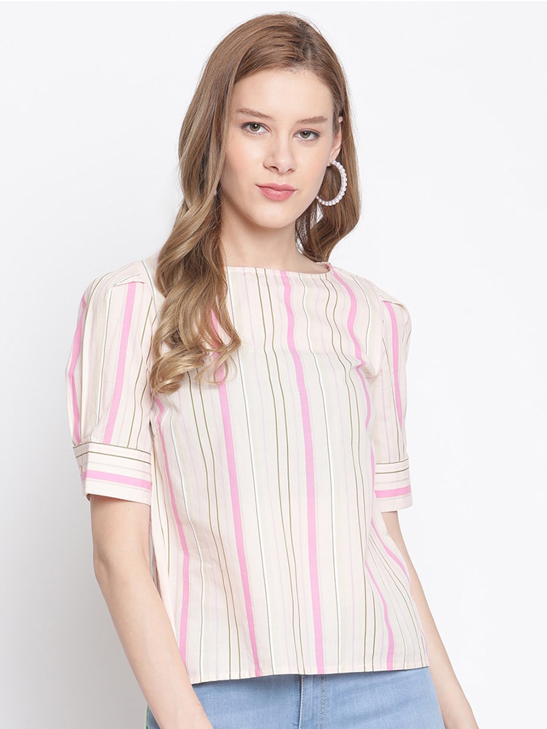 

Madame Pink Striped Regular Top