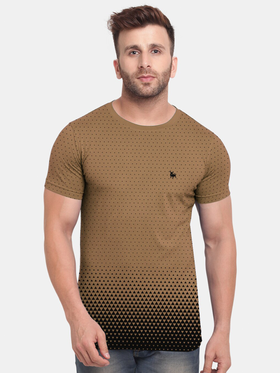 

BULLMER Men Brown Printed Pockets T-shirt