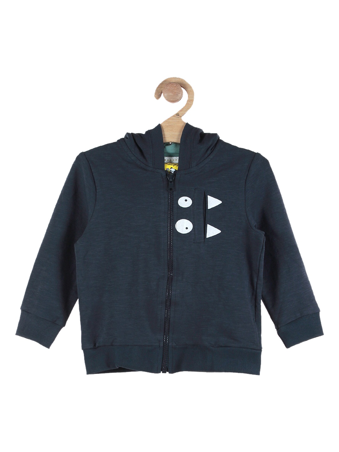 

Lil Lollipop Unisex Kids Navy Blue Printed Hooded Sweatshirt