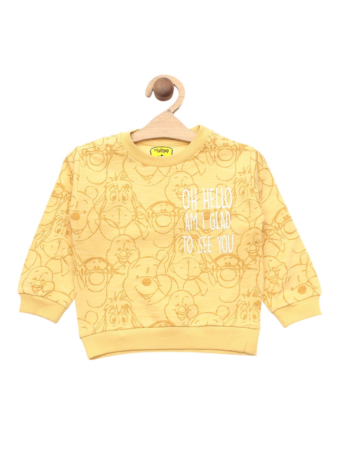 

Lil Lollipop Unisex Kids Yellow Printed Sweatshirt