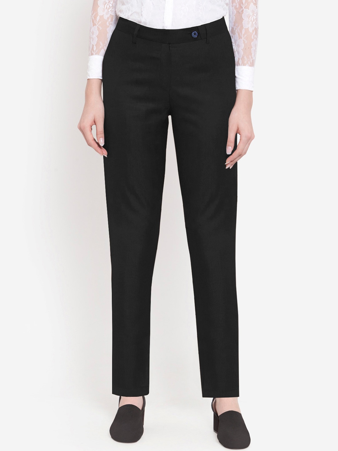 

Martini Women Black Straight Fit Easy Wash Formal Trousers