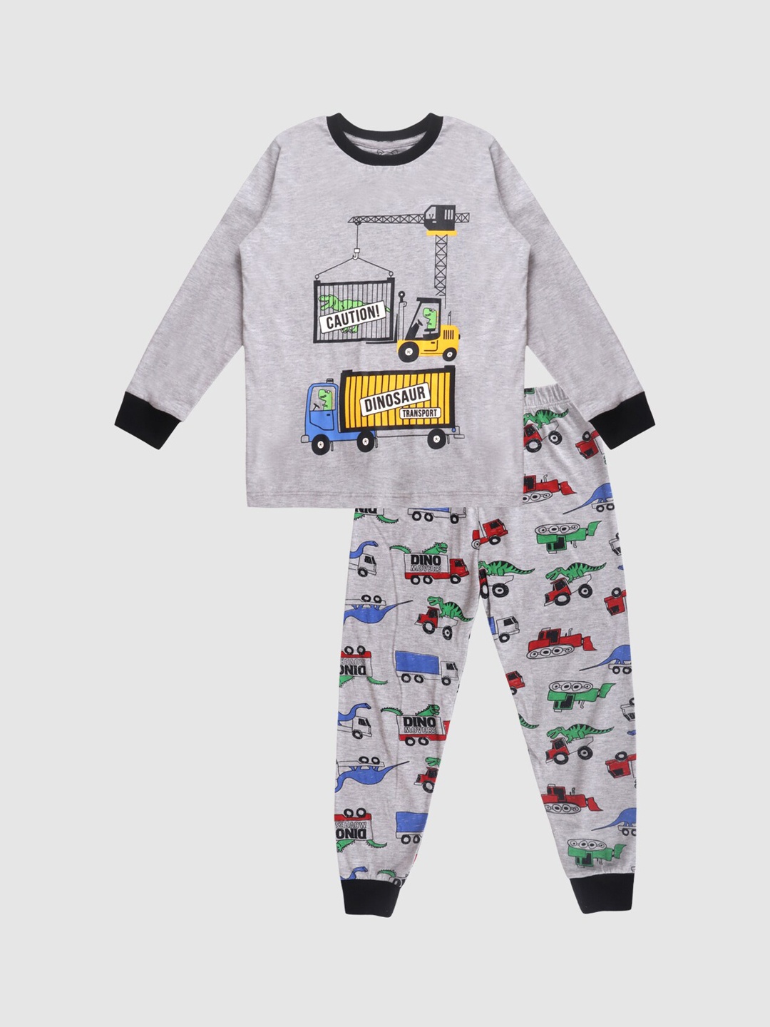 

Lazy Shark Boys Grey Printed Night suit