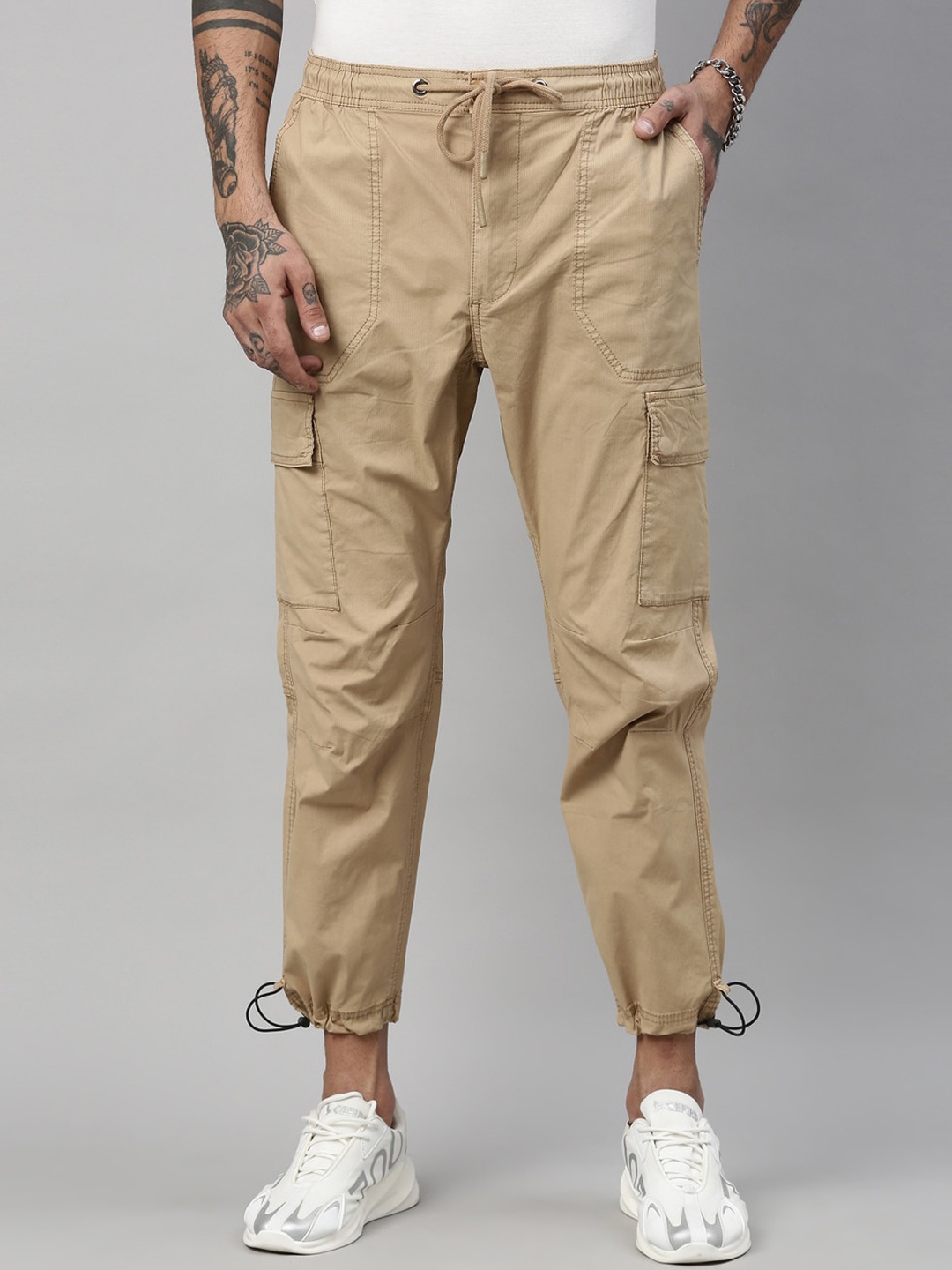 

Breakbounce Men Khaki Comfort Joggers Trousers