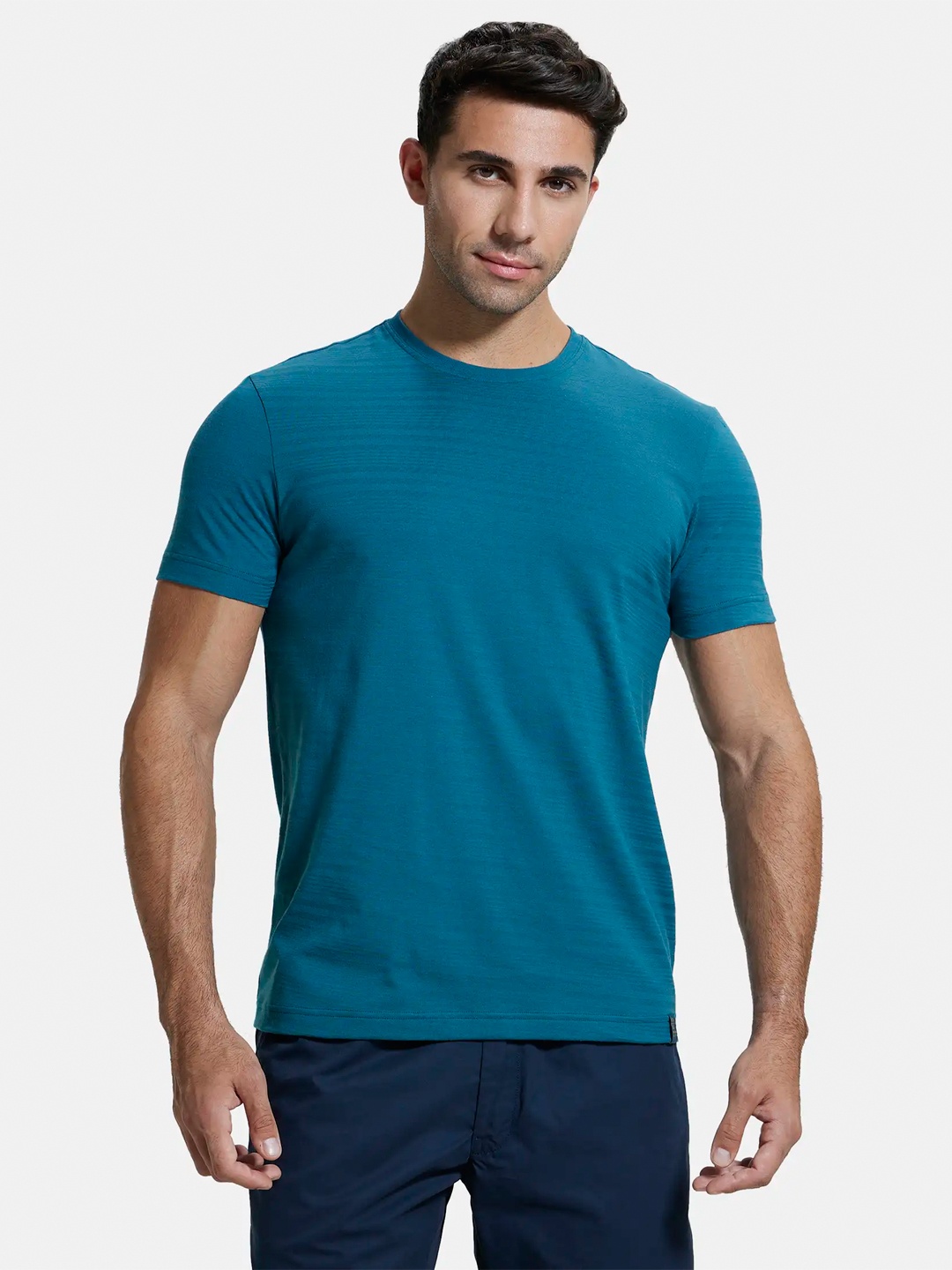 

Jockey Men Blue Raw Edge T-shirt