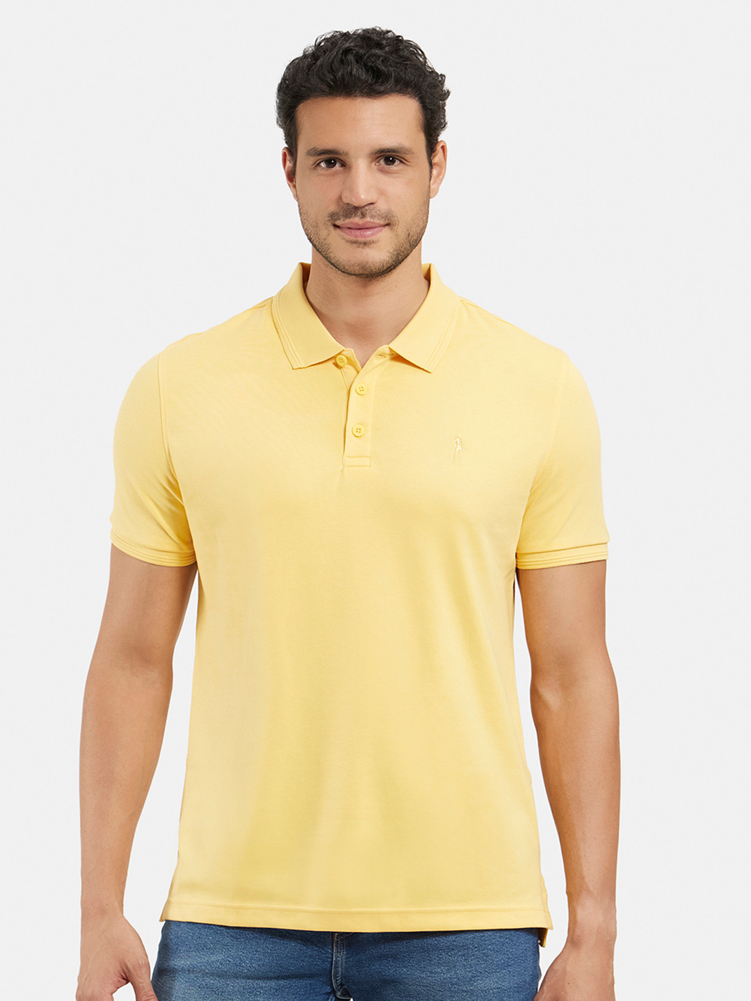 

Jockey Super Combed Cotton Rich Solid Half Sleeve Polo T-shirt-3912, Yellow