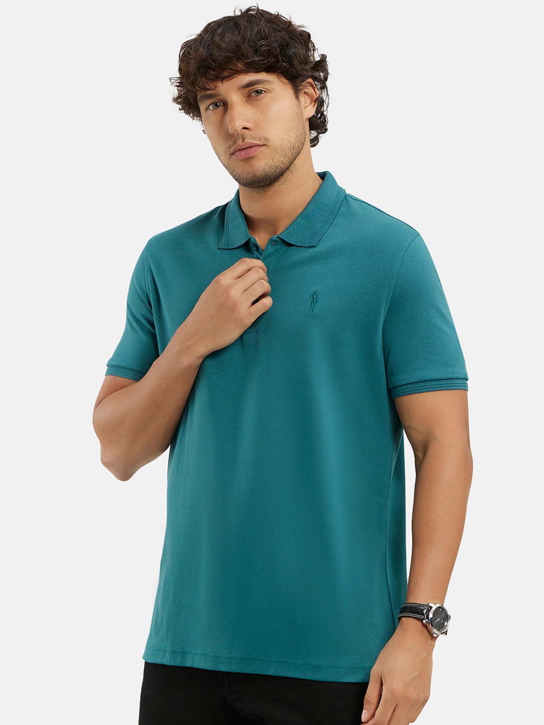 

Jockey Super Combed Cotton Rich Solid Half Sleeve Polo T-shirt-3912, Green