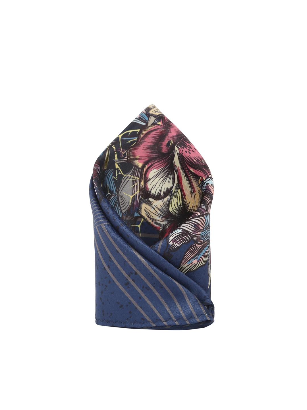 

Tossido Men Blue & Pink Printed Microfibre Pocket Square