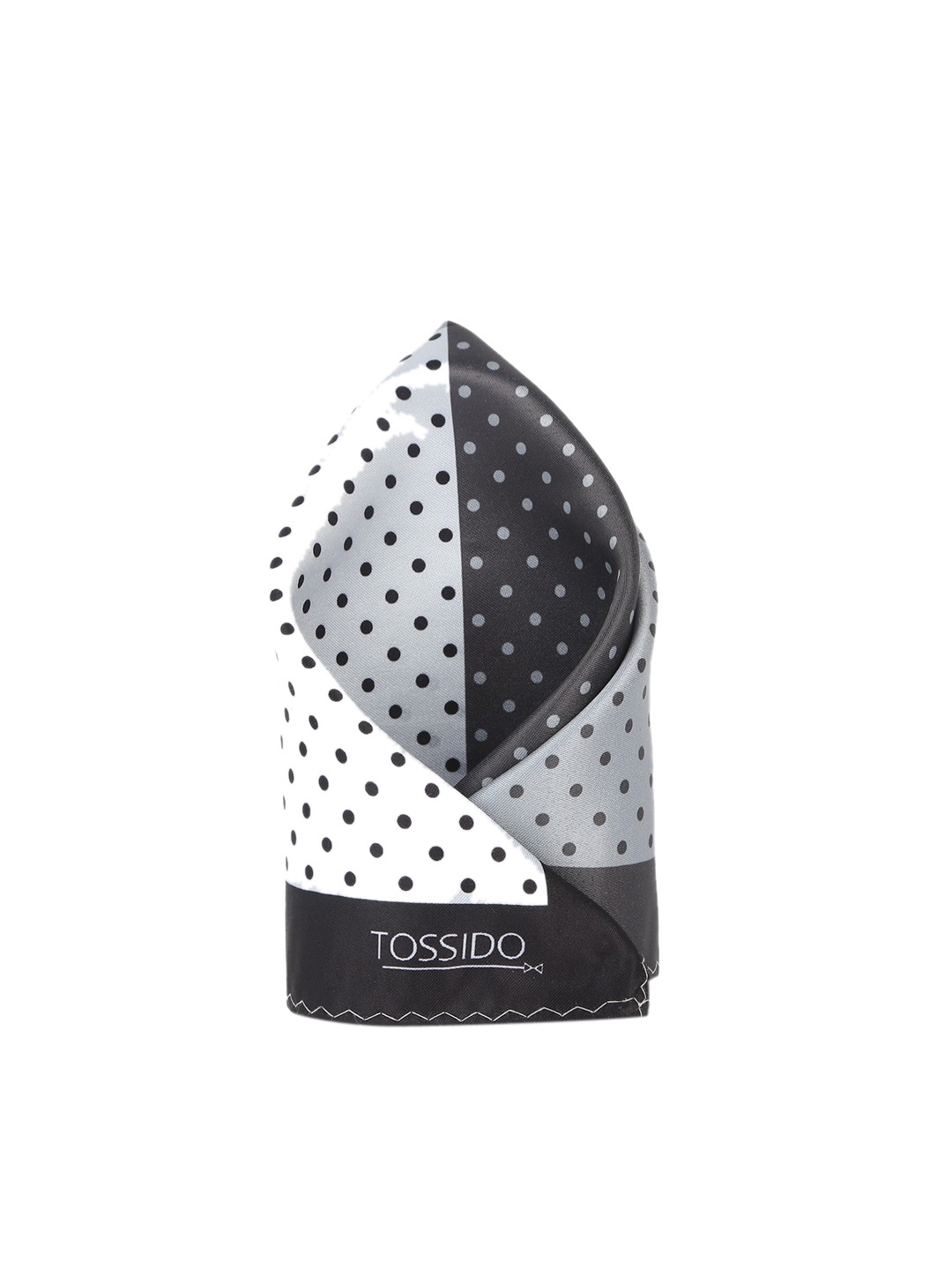 

Tossido Men Black & White Printed Microfibre Pocket Square