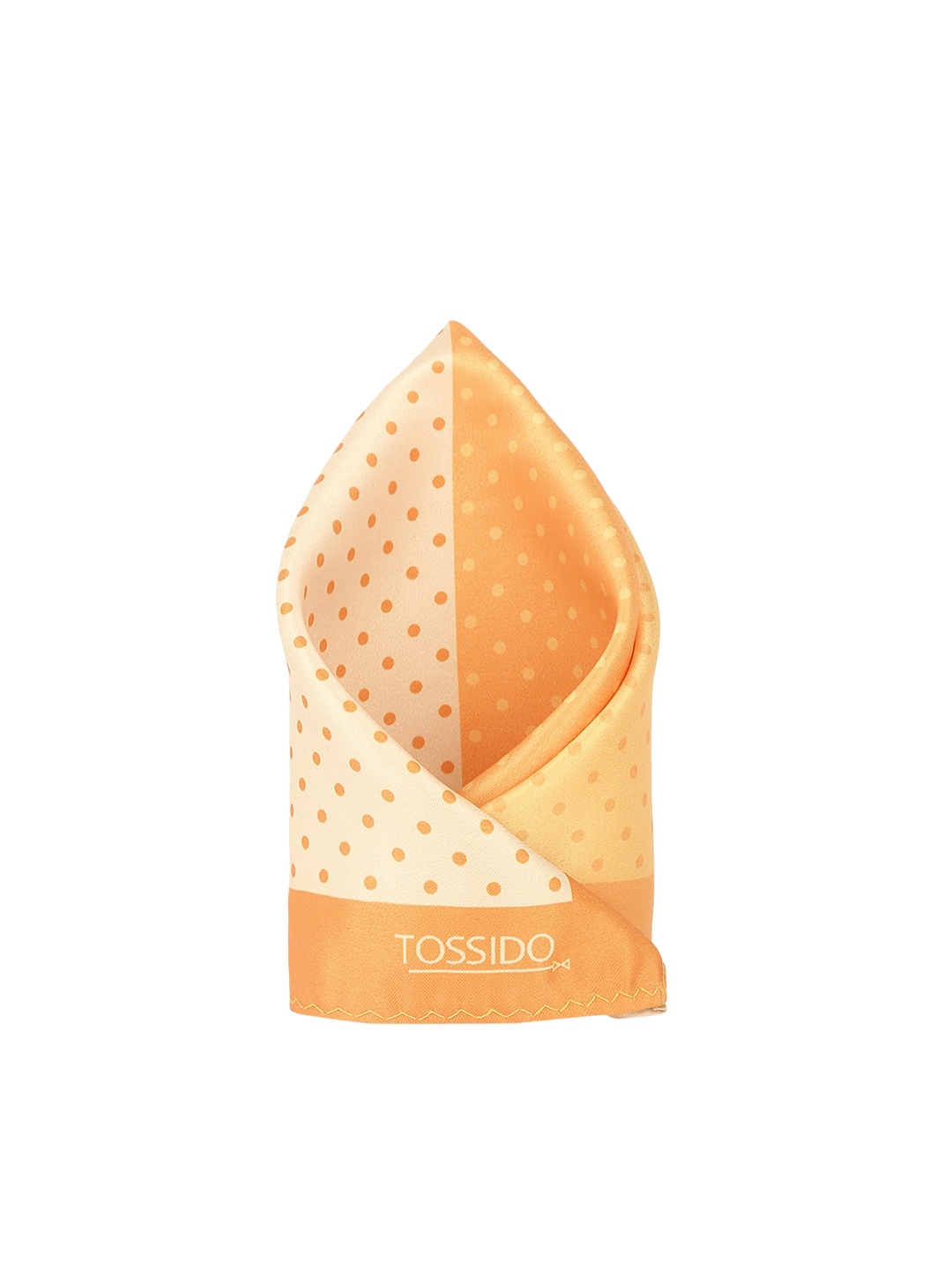 

Tossido Men Orange & Beige Printed Microfibre Pocket Square