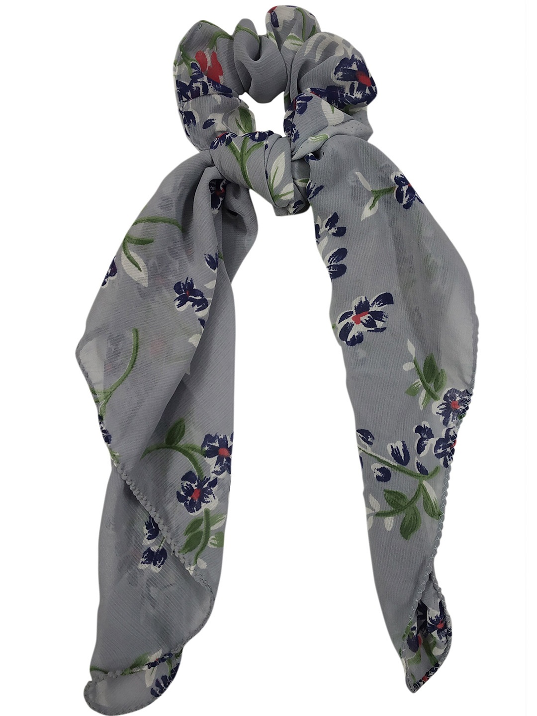 

ONE on ONE Women Grey & Green Floral Printed Knot Scarf Scrunchie