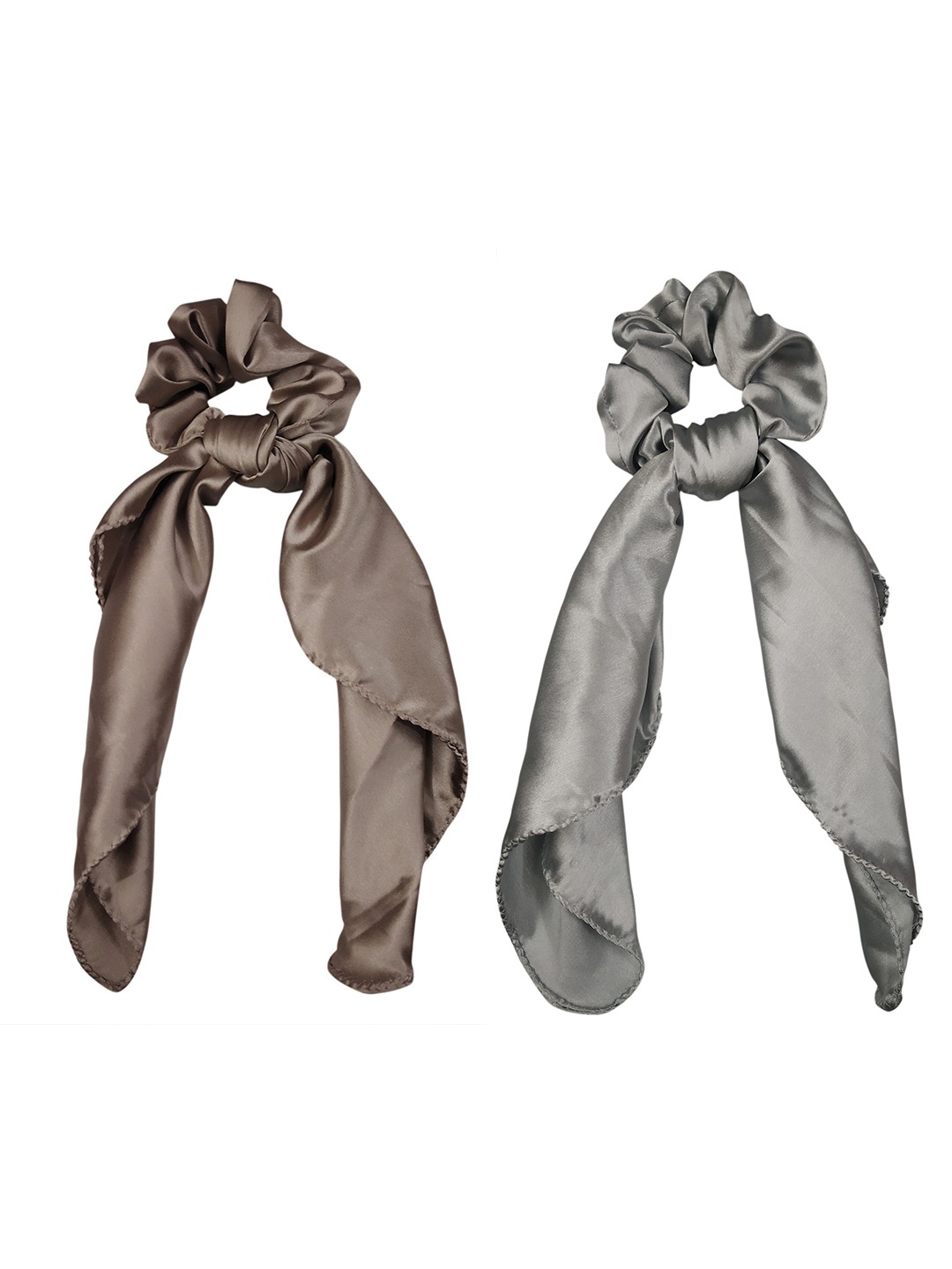 

ONE on ONE Women Grey & Brown Set of 2 Ponytail Holders