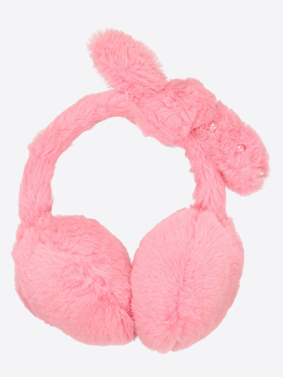 

CUTECUMBER Girls Pink Fur Hairband with Ear Muffs