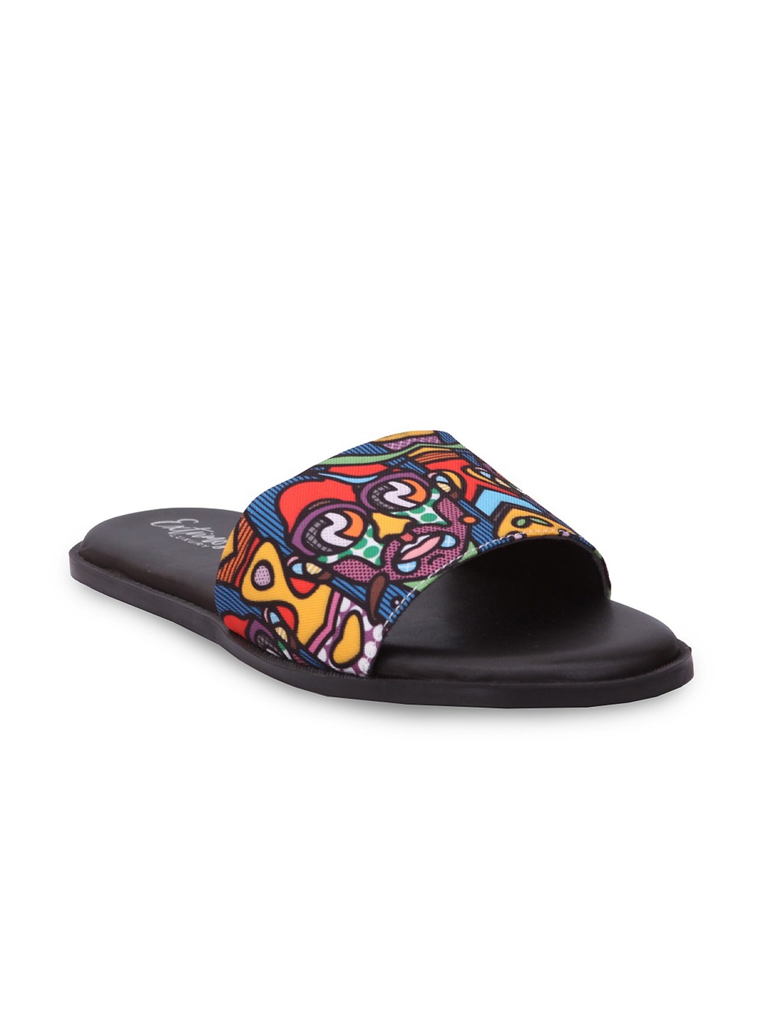 

EXTRIMOS Men Black & Red Printed Sliders