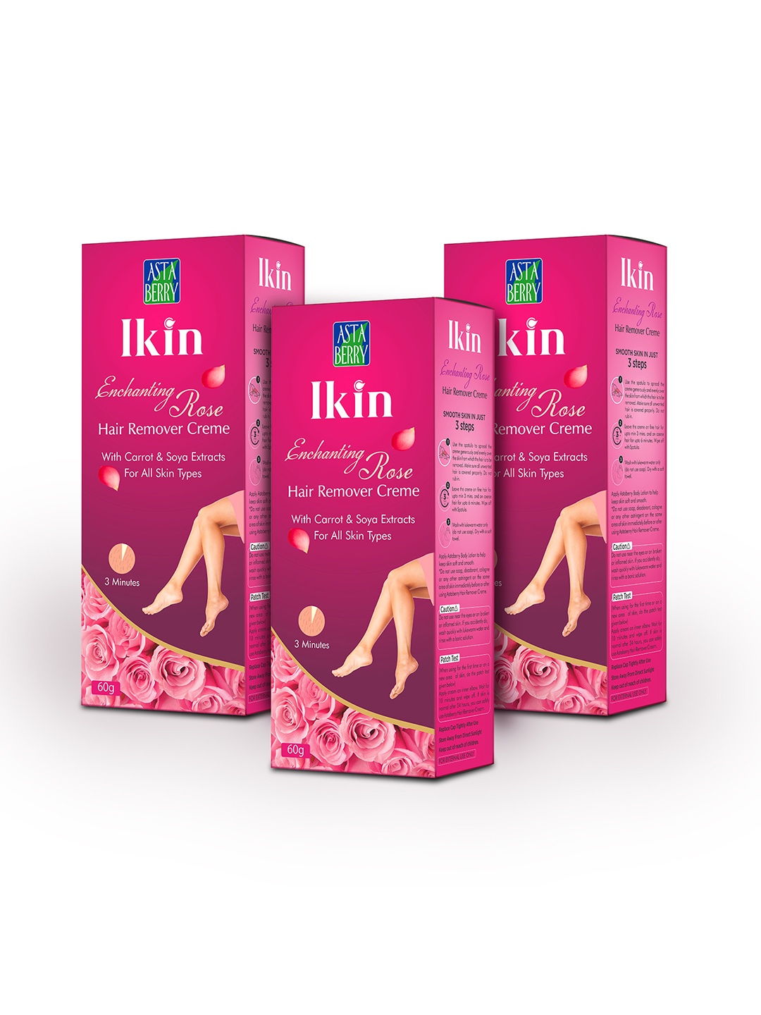 

Ikin Pack of 3 Rose Hair Remover Cream 60 gm
