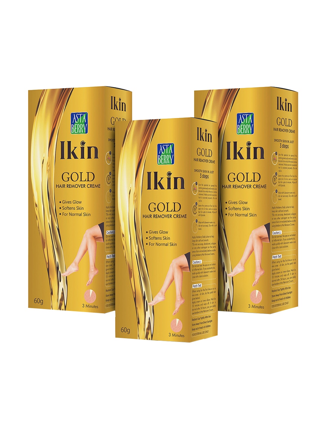 

Ikin Women Gold Hair Remover Cream Pack of 3- 60 gm Each