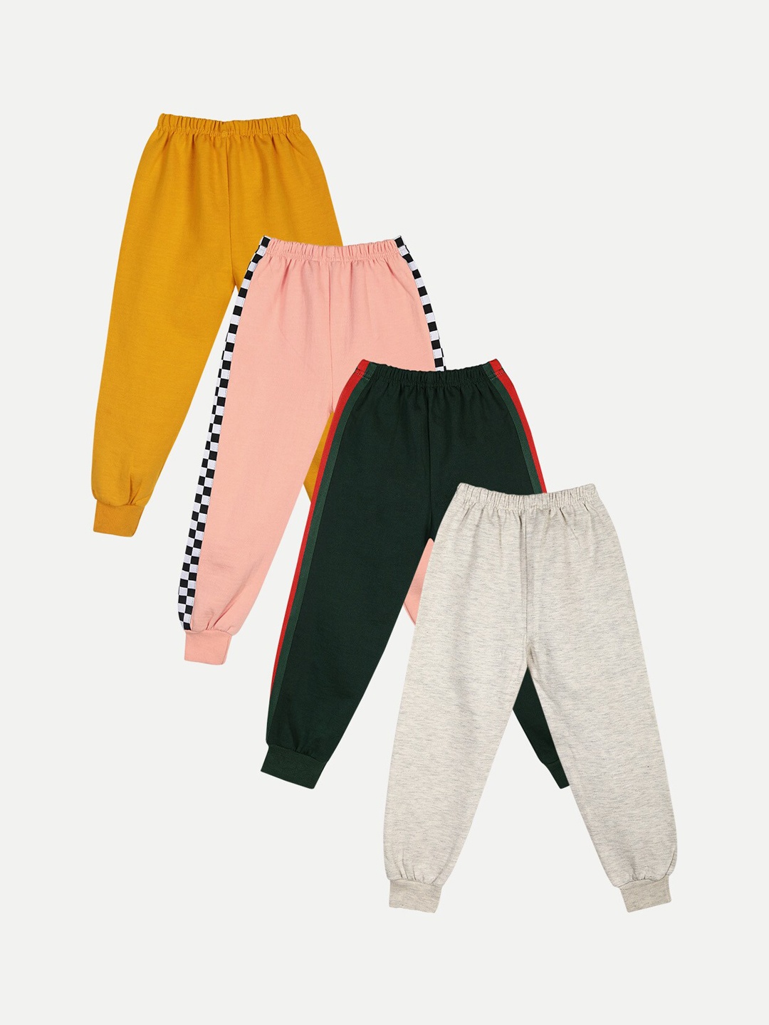 

Cutiekins Kids Pack Of 4 Solid Joggers, Mustard