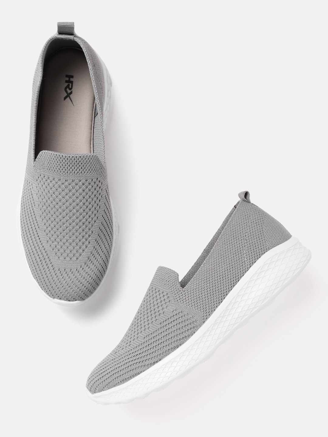 

HRX by Hrithik Roshan Women Grey Woven Design Soft Walk Series 2.0 Socks Shoes