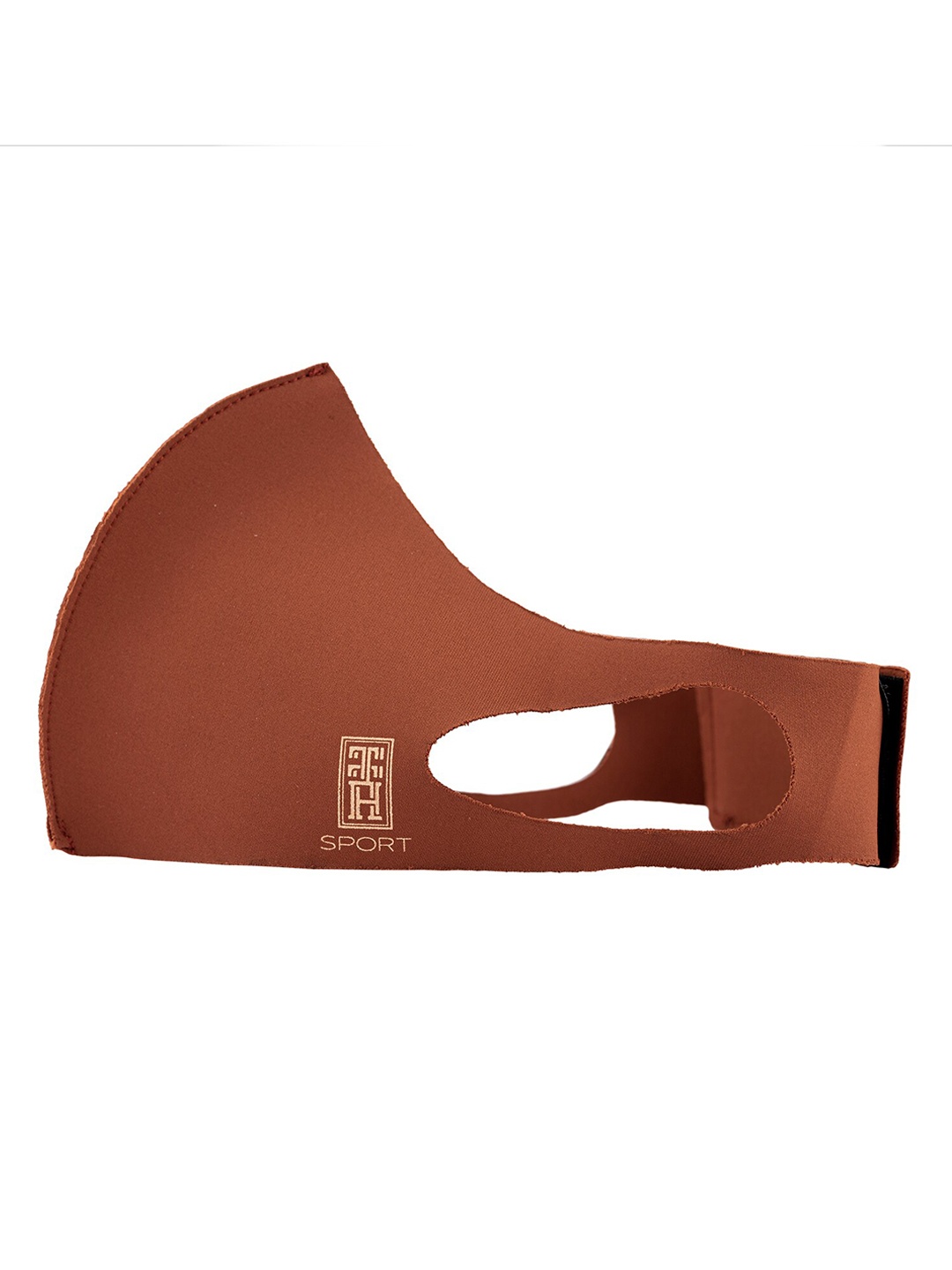 

The Tie Hub Unisex Rust Brown Solid 1-Ply Small Reusable Sports Cloth Mask with Band