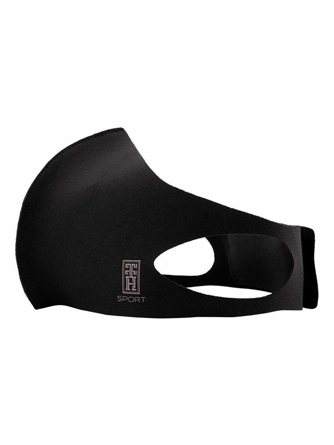 

The Tie Hub Unisex Black Solid 1-Ply Reusable Neo Sports Cloth Mask With Band
