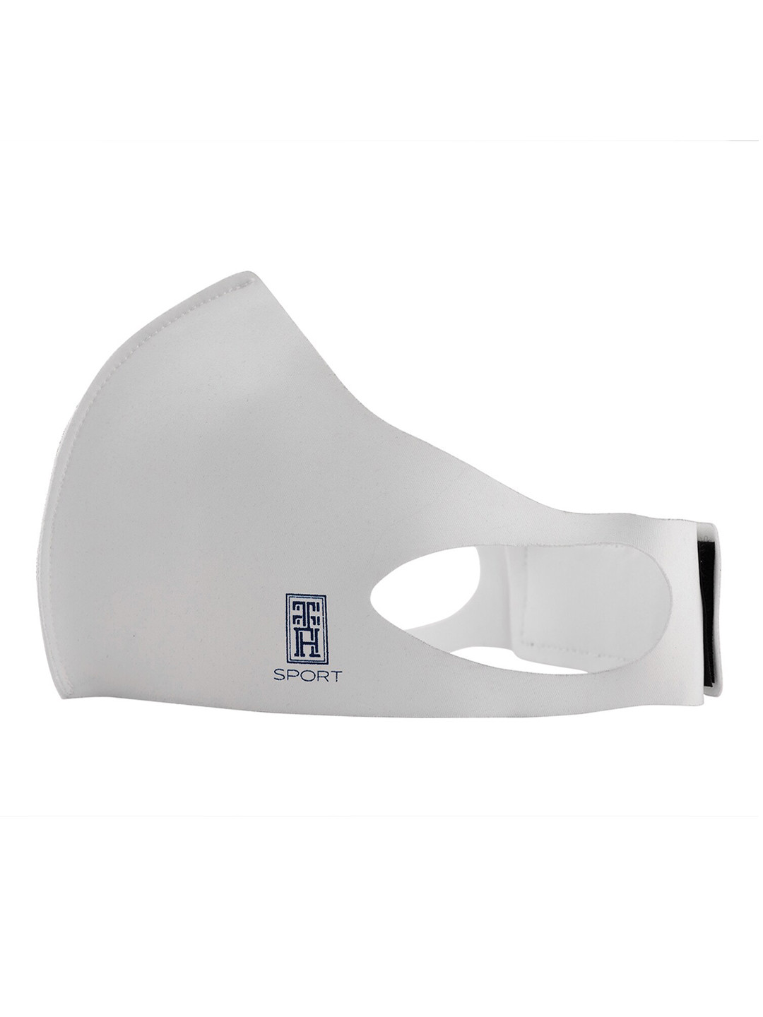 

The Tie Hub Adults White Solid 1-Ply Reusable Sports Cloth Mask with Band Medium