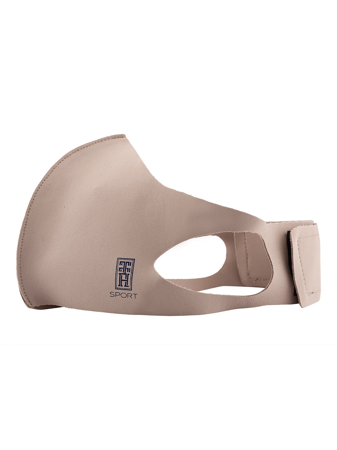

The Tie Hub Adults Cream-Coloured 1-Ply Medium Reusable Sports Cloth Mask with Band Medium