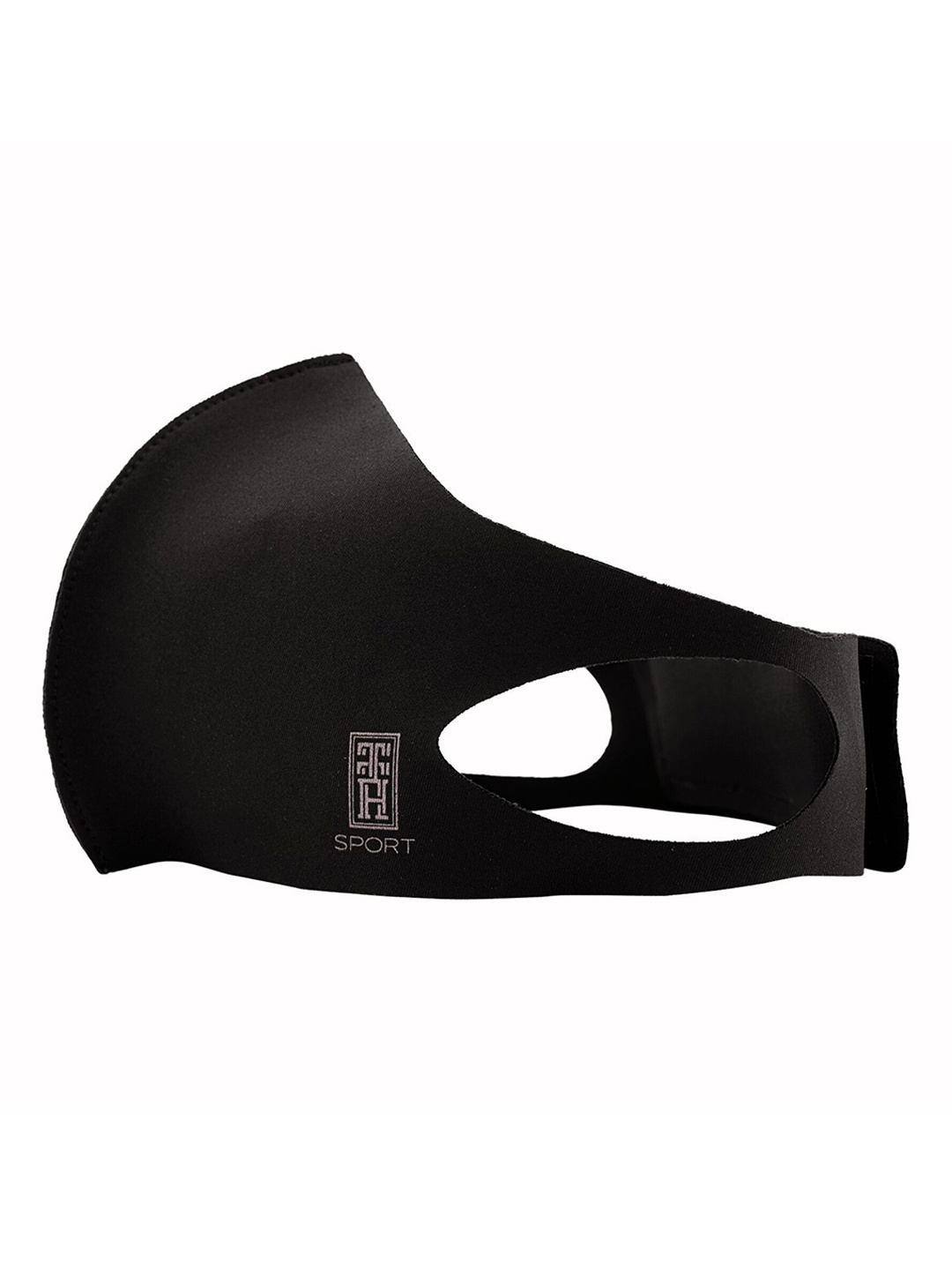 

The Tie Hub Unisex Black Solid 1 Ply Outdoor Mask With Band