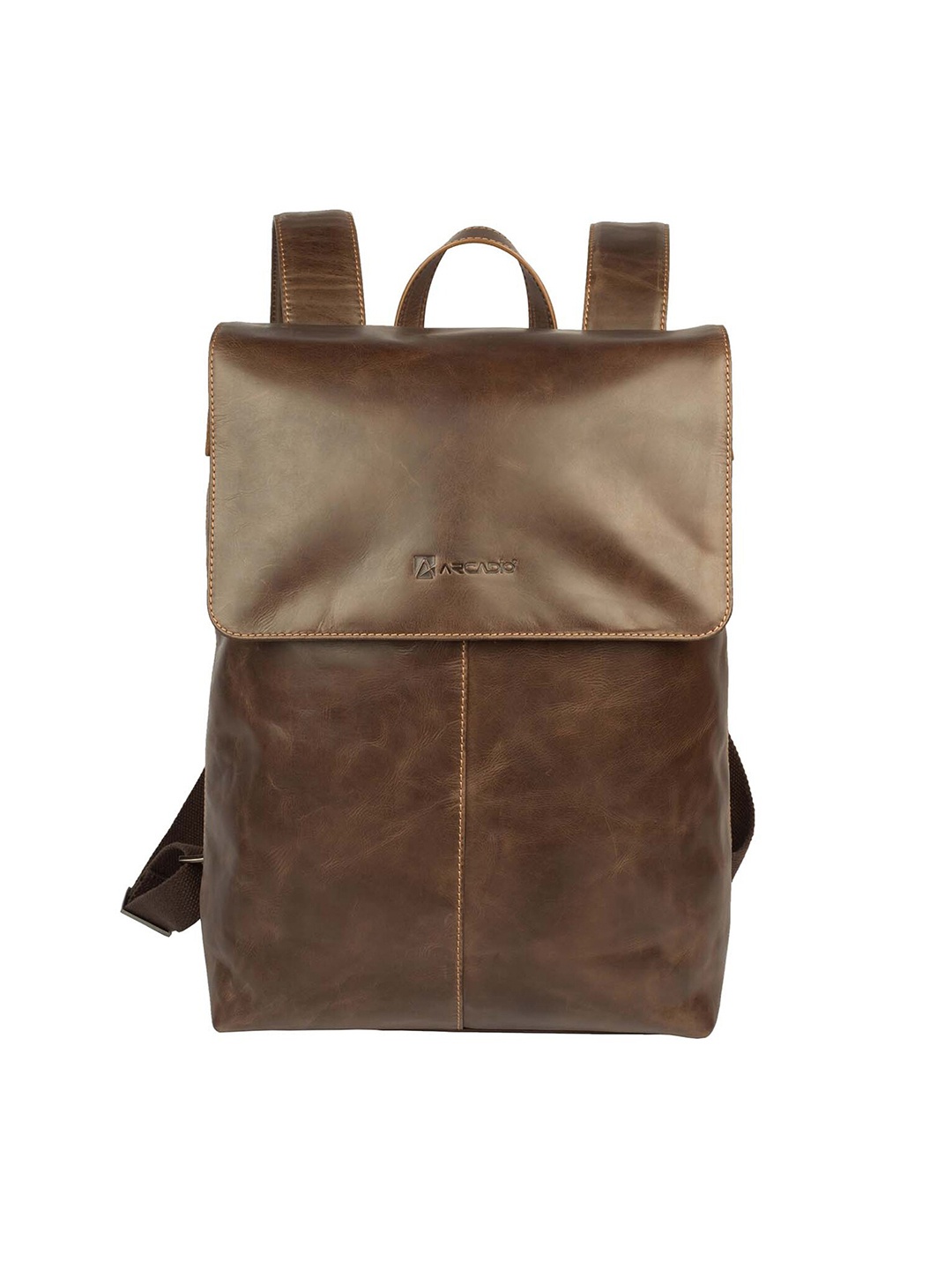 

ARCADIO Unisex Brown Solid Leather Backpack