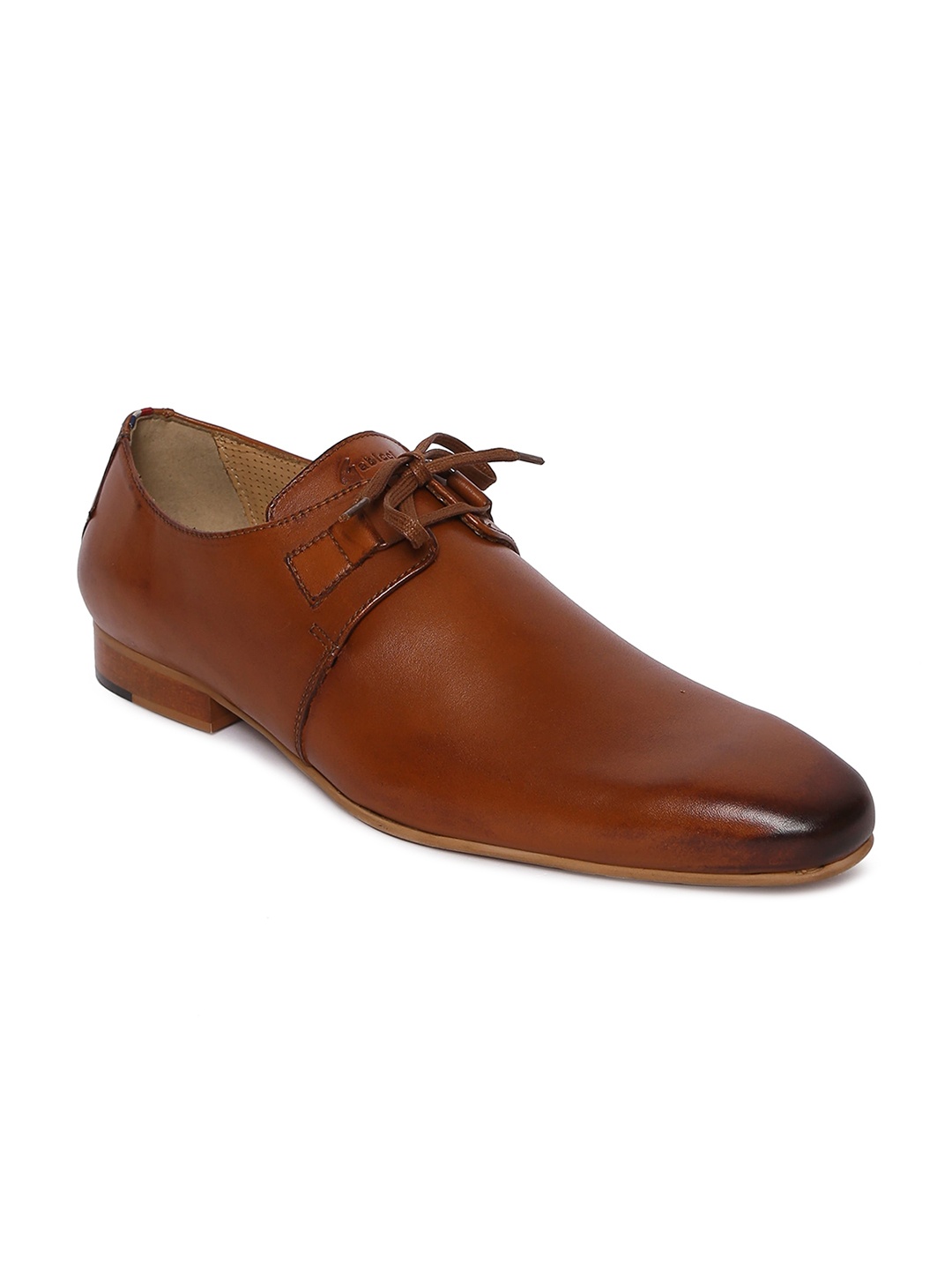 

GABICCI Men Tan Brown Solid Leather Formal Derbys