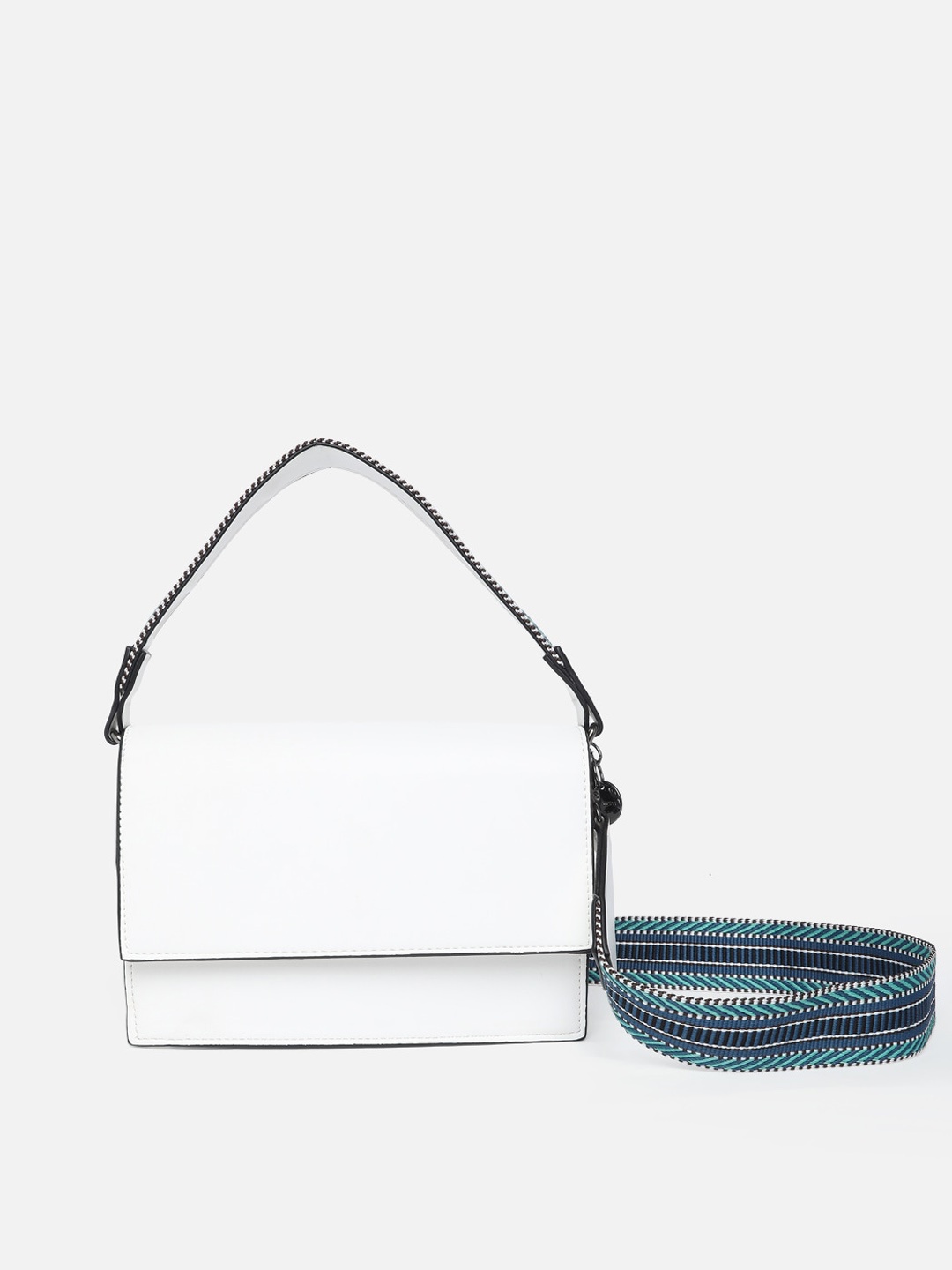 

Vero Moda White Solid PU Structured Celeste Hobo Bag