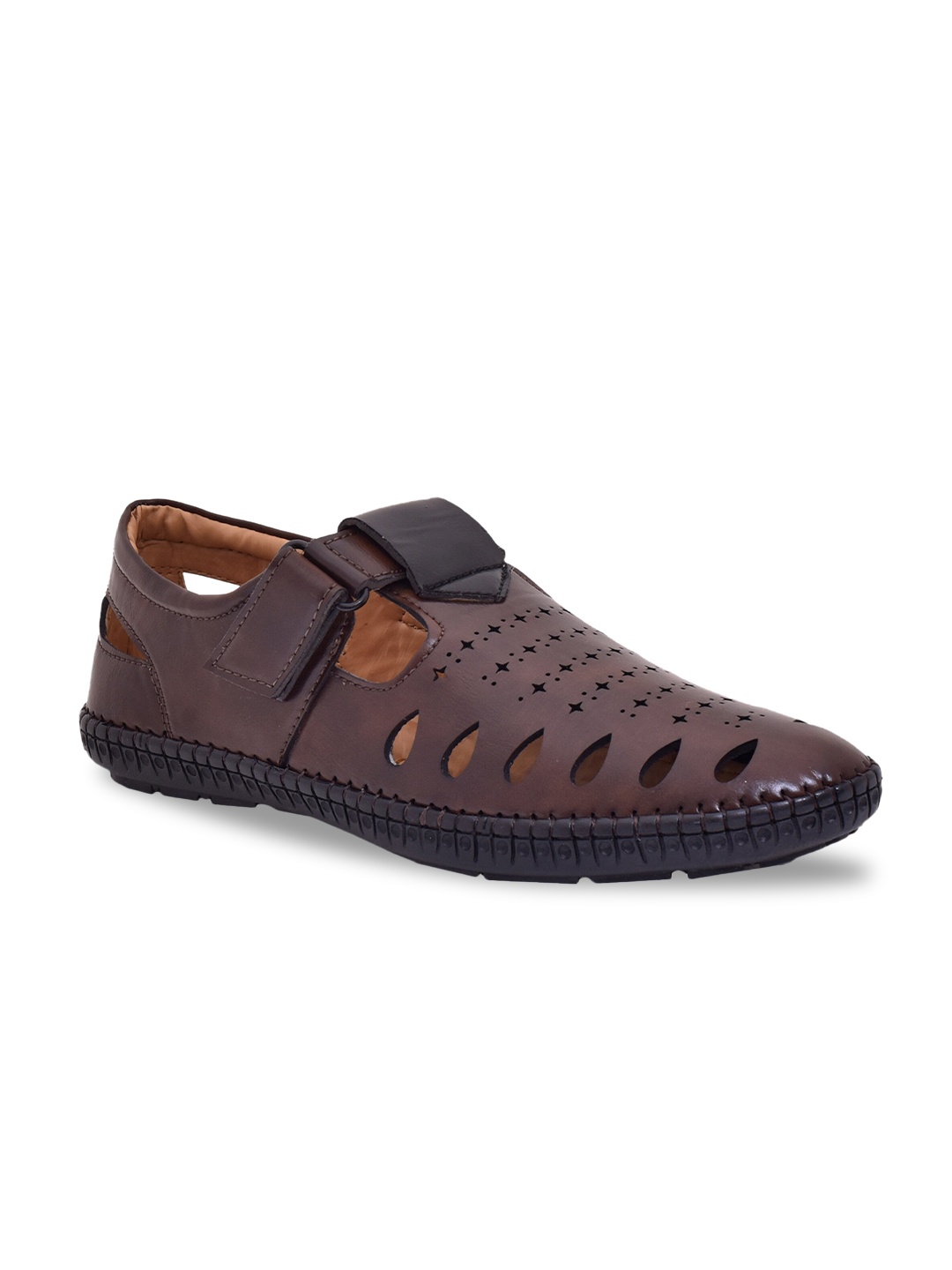 

OLIVE MIST Men Brown Shoe-Style Sandals