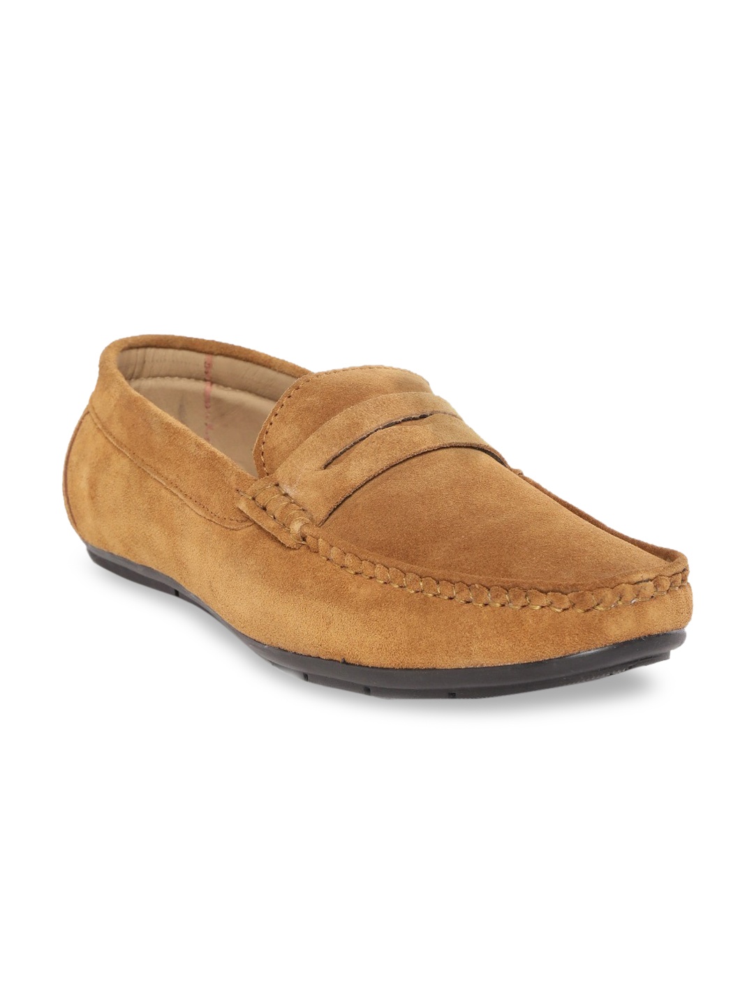 

LOUIS STITCH Men Classic Handmade Suede Driving Loafers, Brown