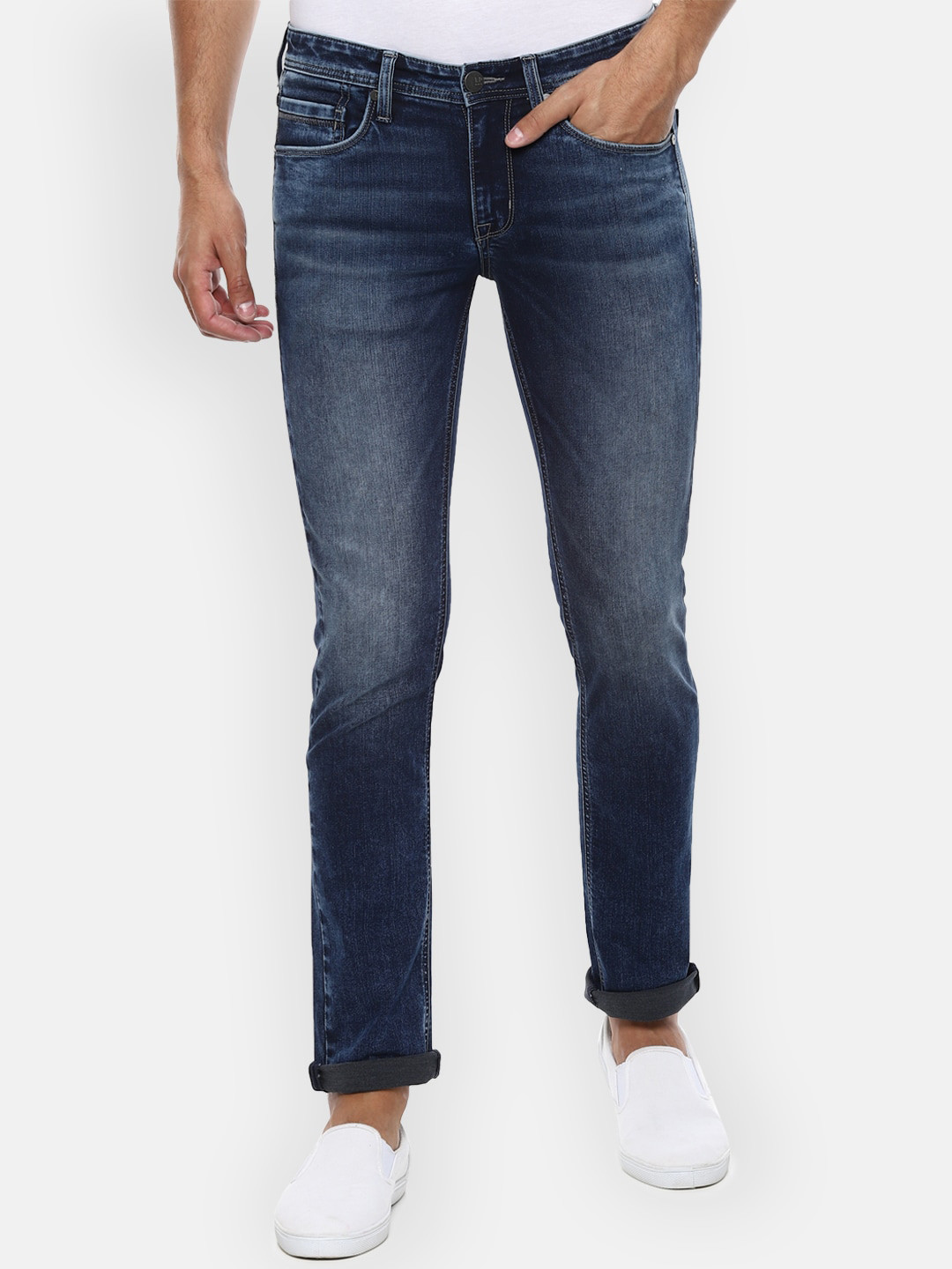 

Louis Philippe Jeans Men Navy Blue Slim Fit Light Fade Jeans