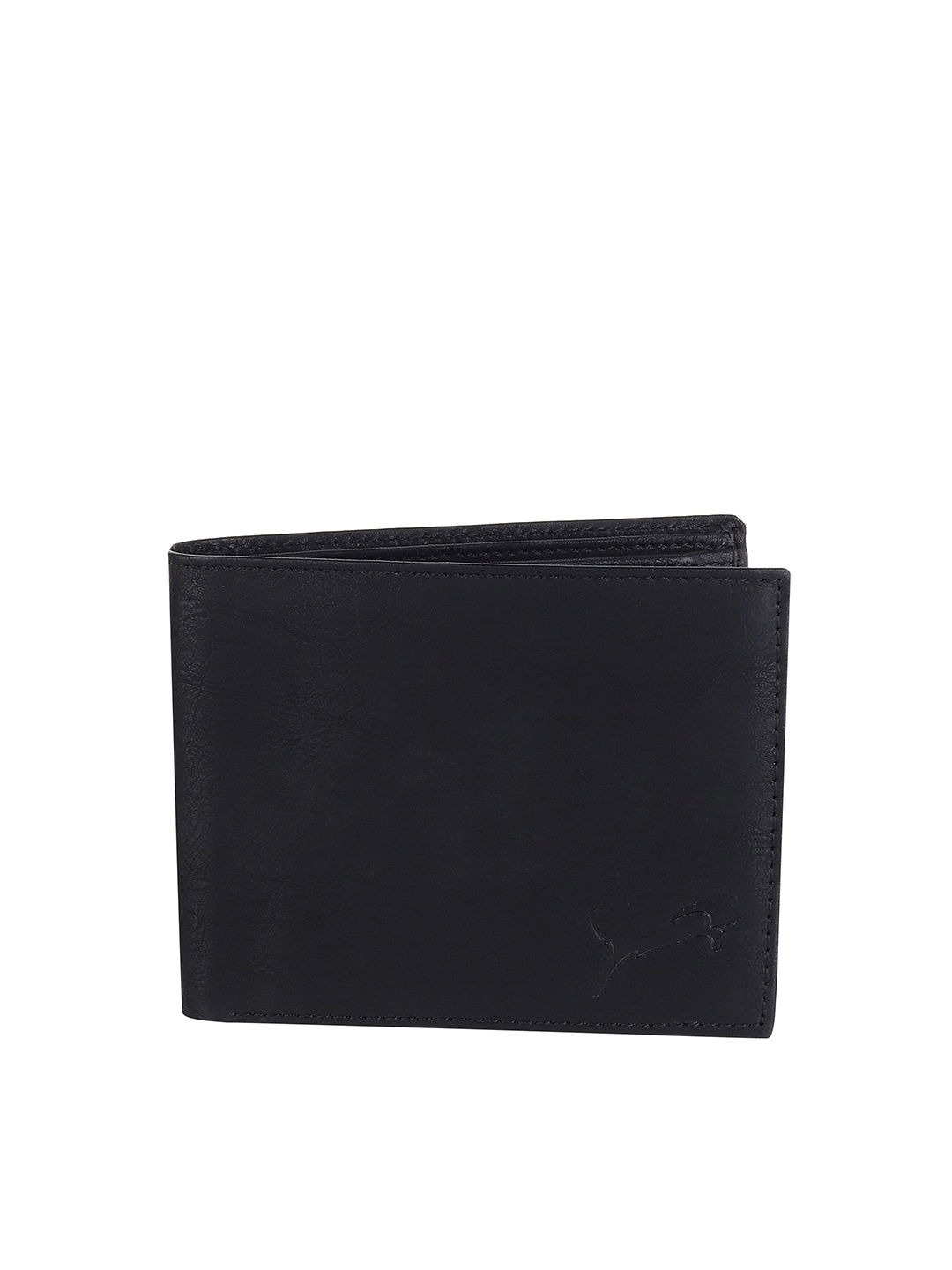 

WILD EDGE Men Black Textured Leather Two Fold Wallet