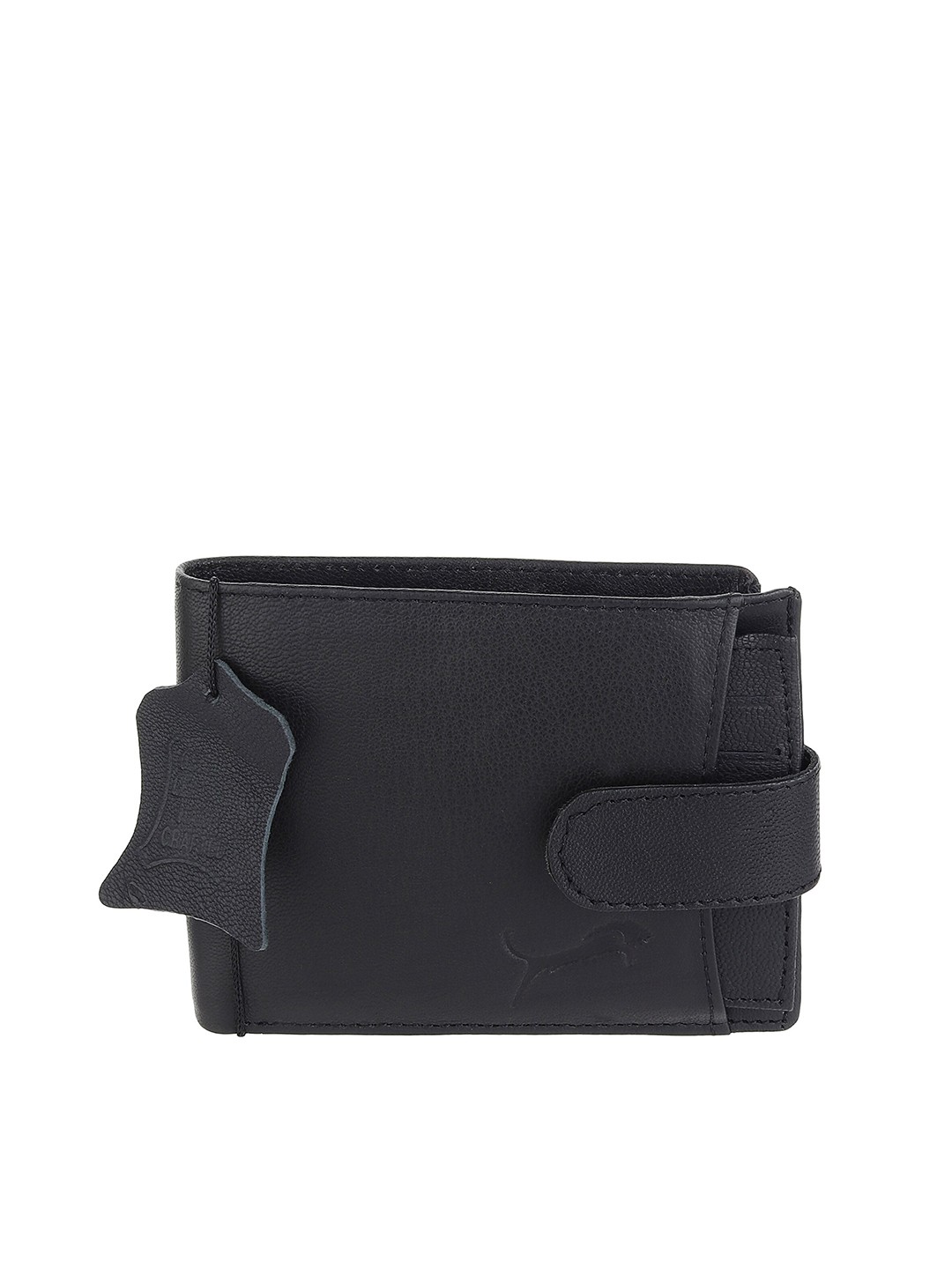 

WILD EDGE Men Black Leather Two Fold Wallet