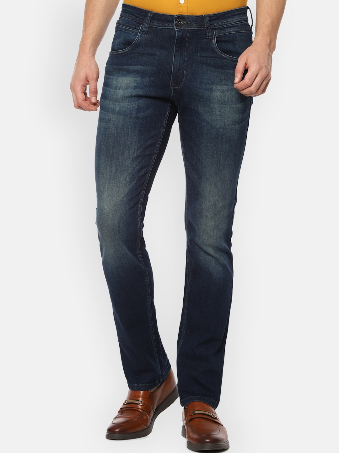 

VAN HEUSEN DENIM LABS Men Navy Blue Heavy Fade Jeans