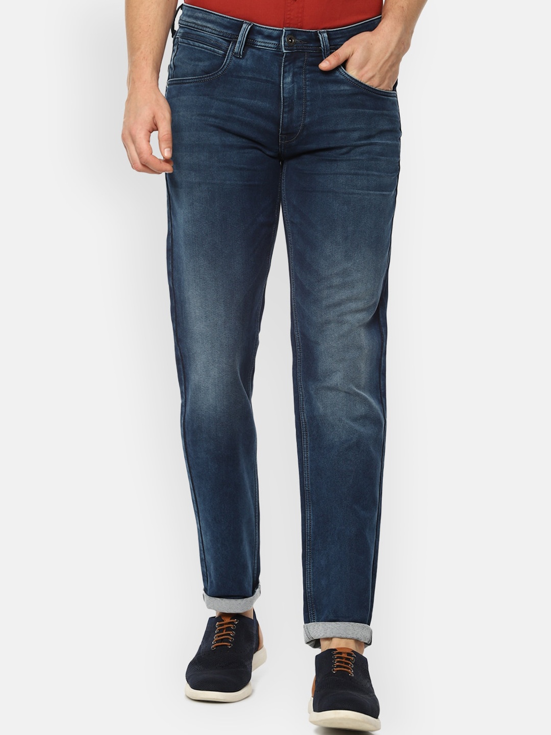 

VAN HEUSEN DENIM LABS Men Blue Skinny Fit Light Fade Stretchable Jeans