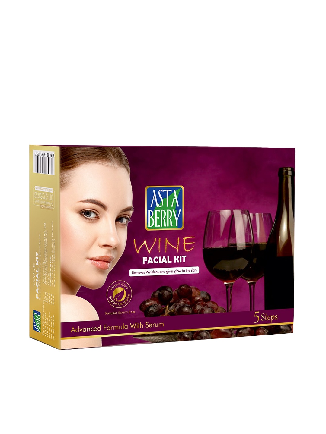 

Astaberry Unisex Wine Facial Kit- 270ml, Rose gold