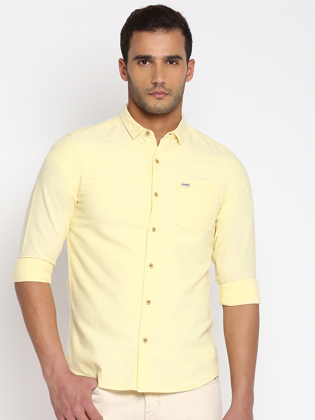 

Wrangler Men Yellow Opaque Casual Shirt