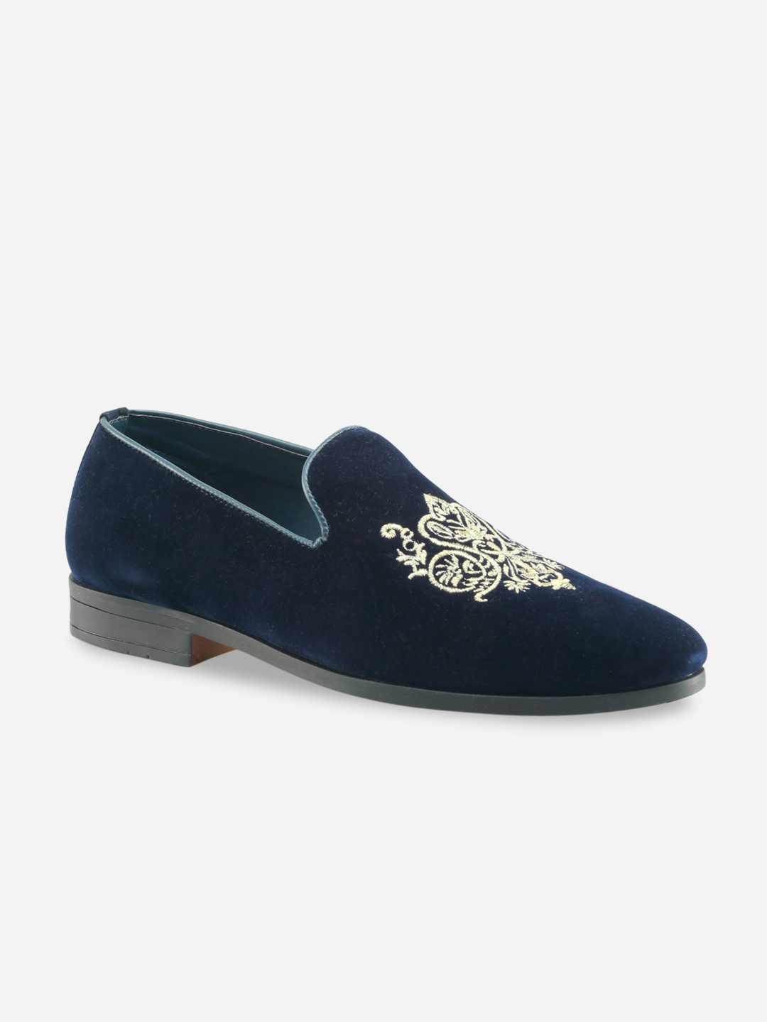 

ID Men Navy Blue Woven Design Leather Loafers