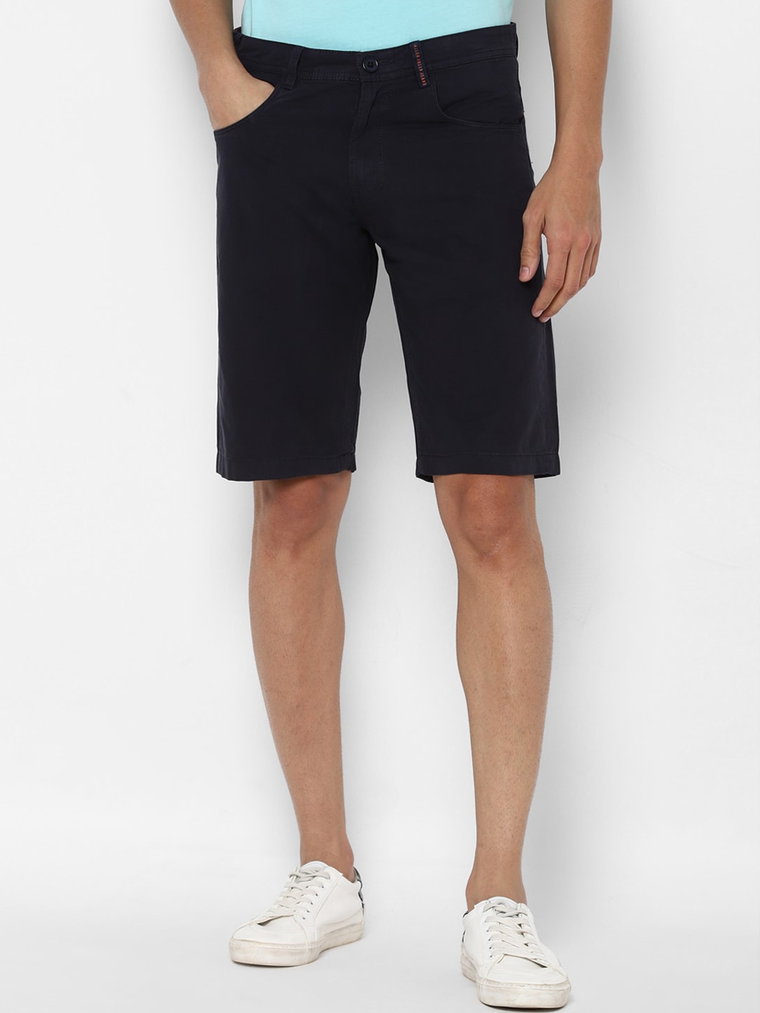 

Allen Solly Sport Men Navy Blue Slim Fit Denim Shorts