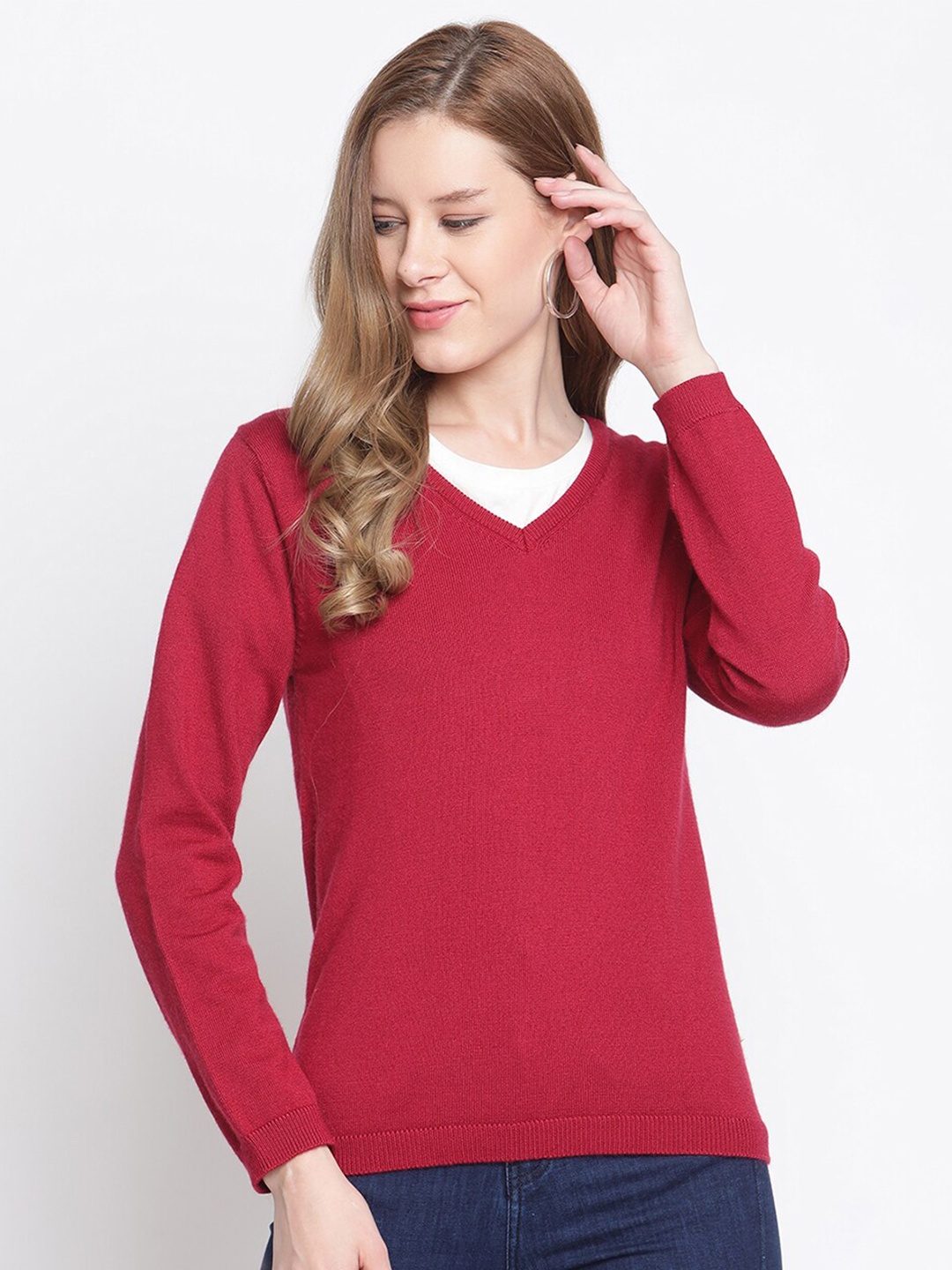 

Madame Women Maroon Pullover