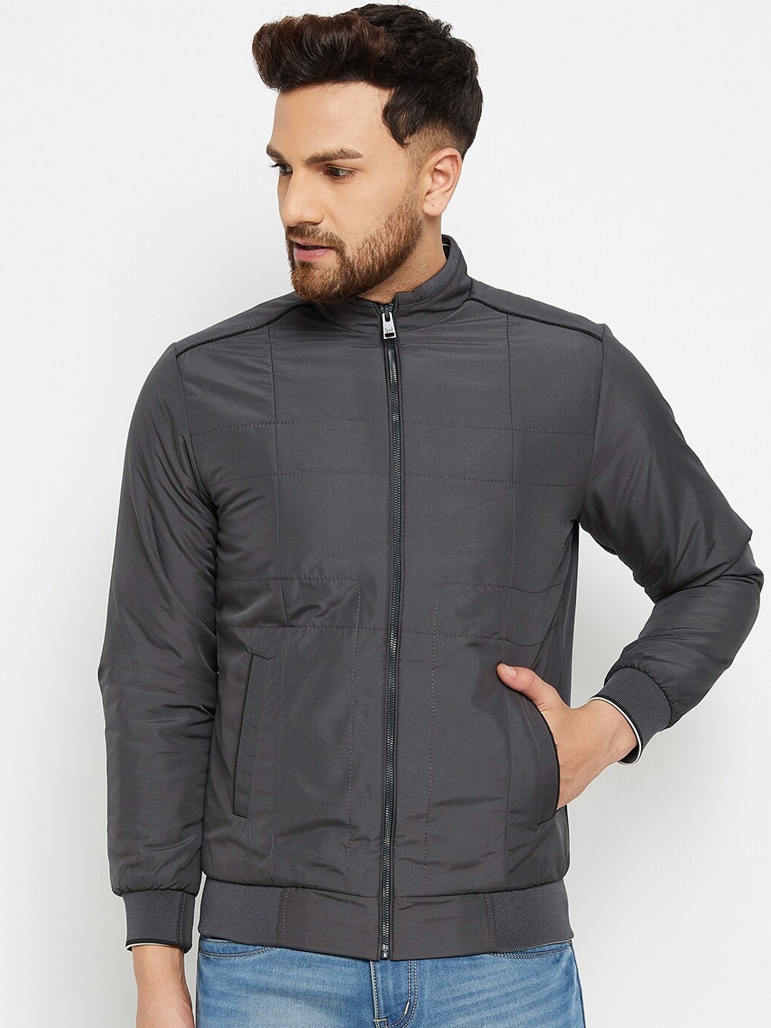 

Spirit Men Grey Windcheater Bomber Jacket