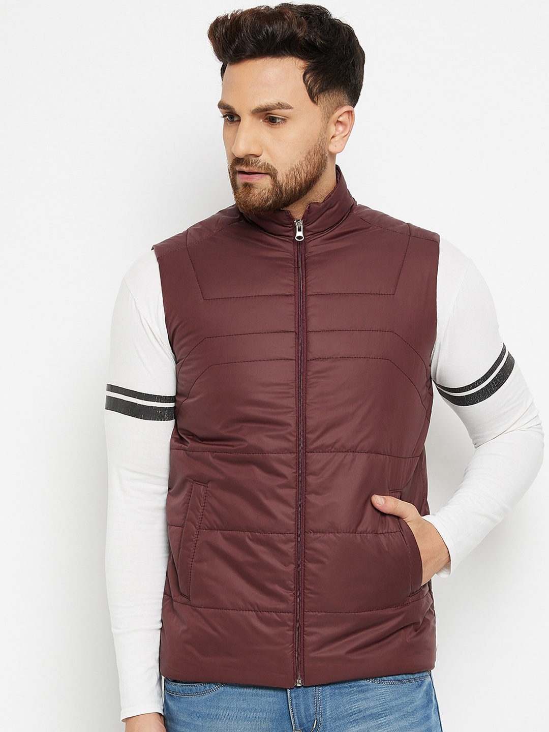 

Spirit Men Burgundy Windcheater Padded Jacket