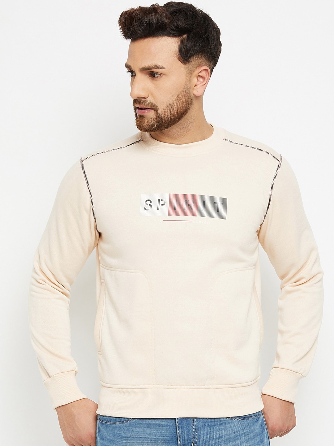 

Spirit Men Cream-Coloured Sweatshirt