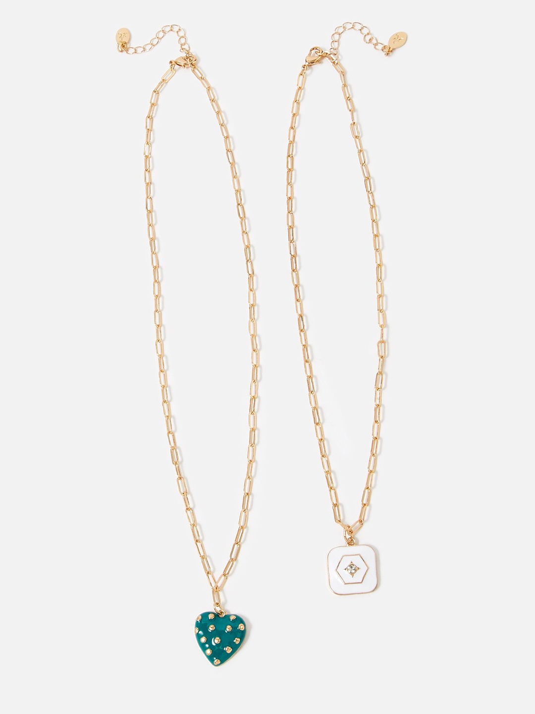 

Accessorize Gold-Toned & Green Reconnected 2x Enamel Brass Chain