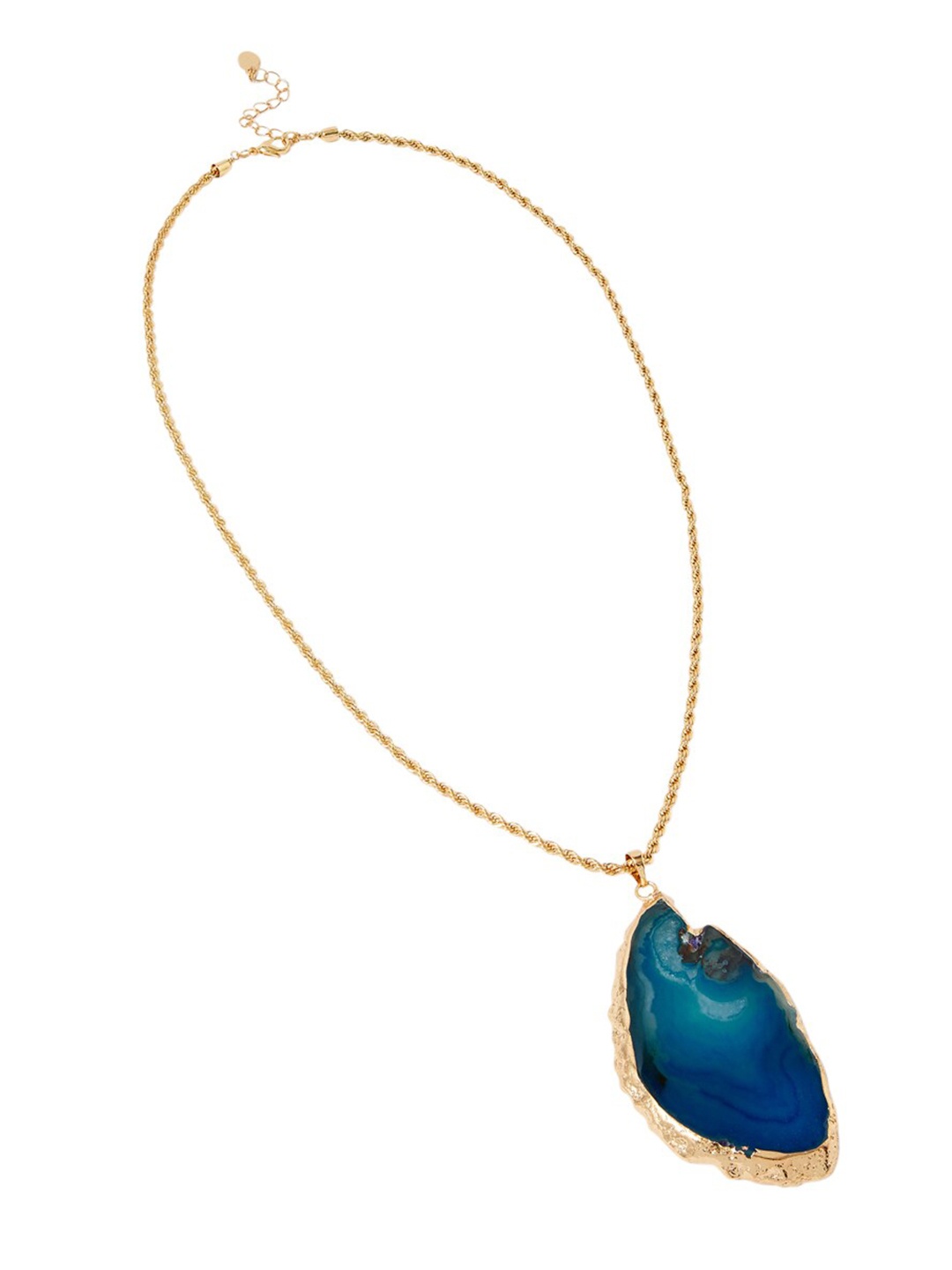 

Accessorize London Women Navy Stone Slice Pendant Necklace, Gold