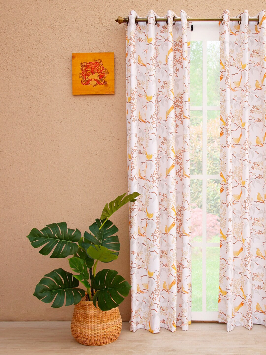 

Ariana White & Yellow Floral Long Door Curtain