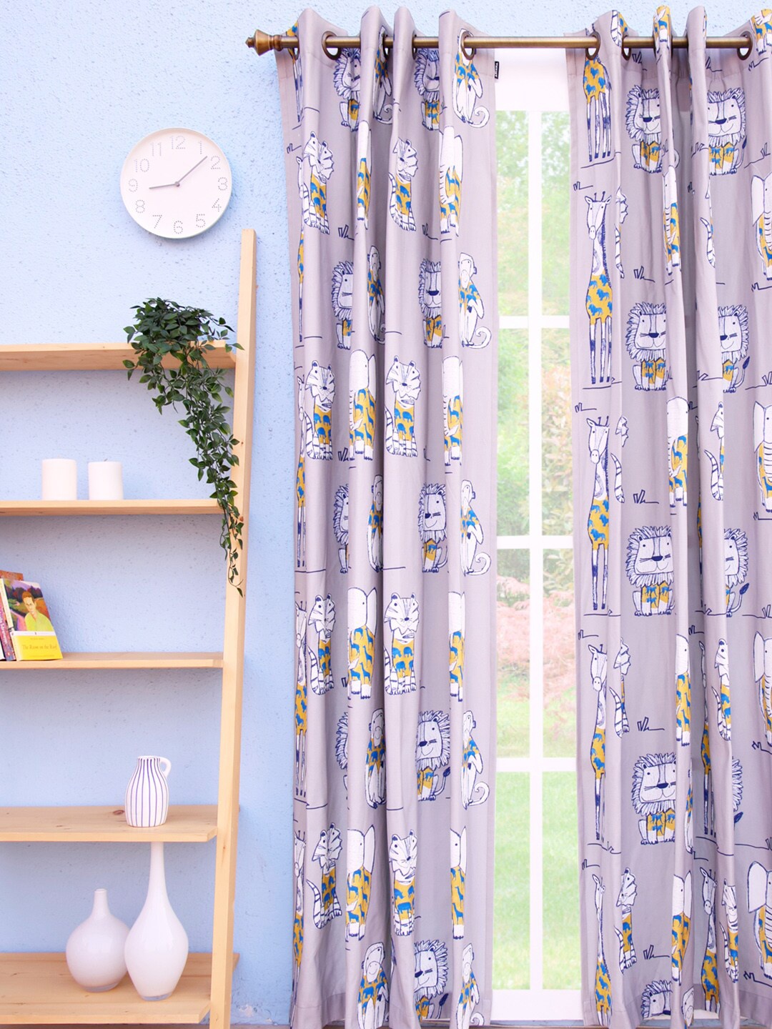 

Ariana Grey & Blue Quirky Door Curtain
