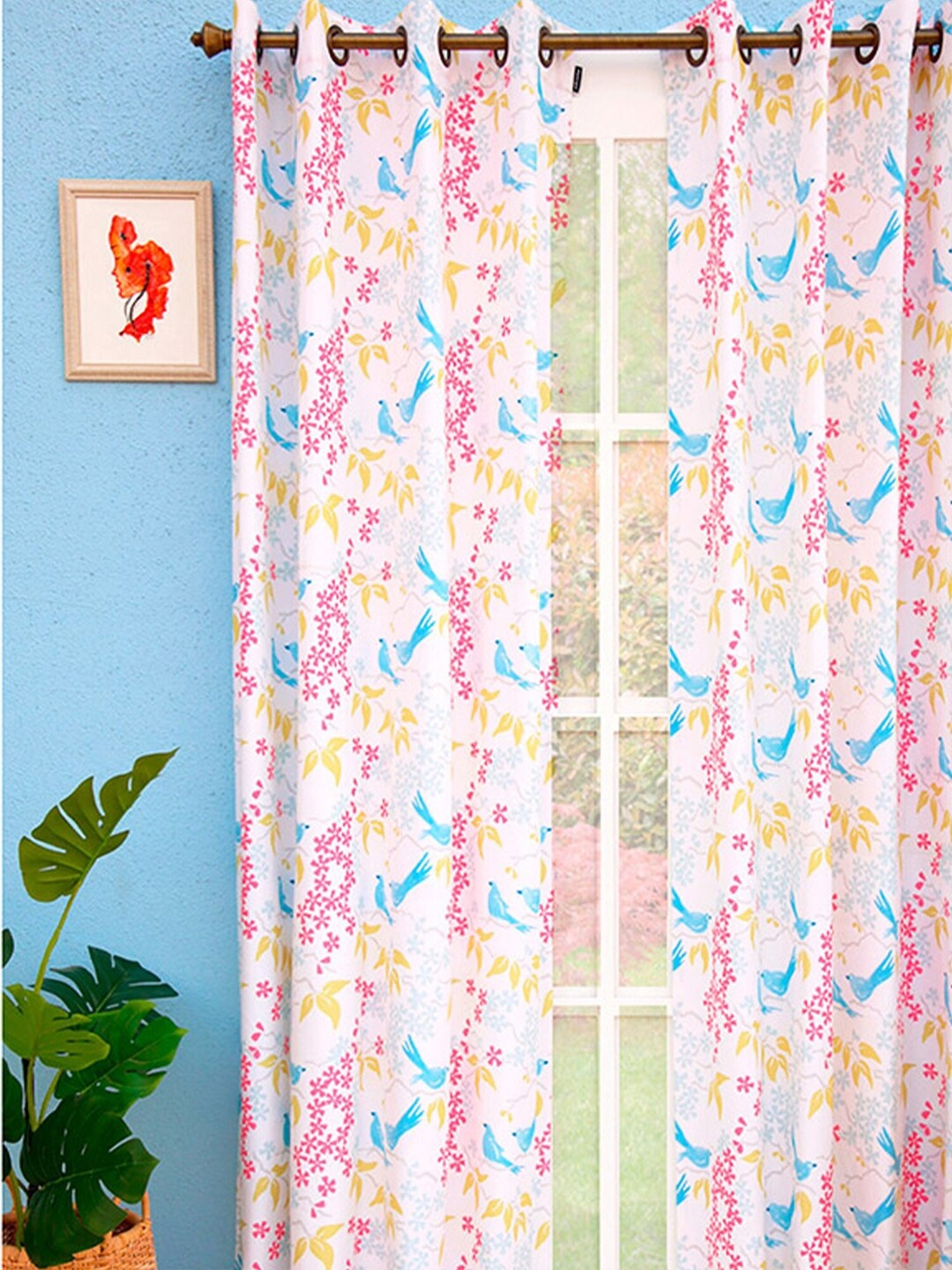 

Ariana White & Blue Floral Door Curtain