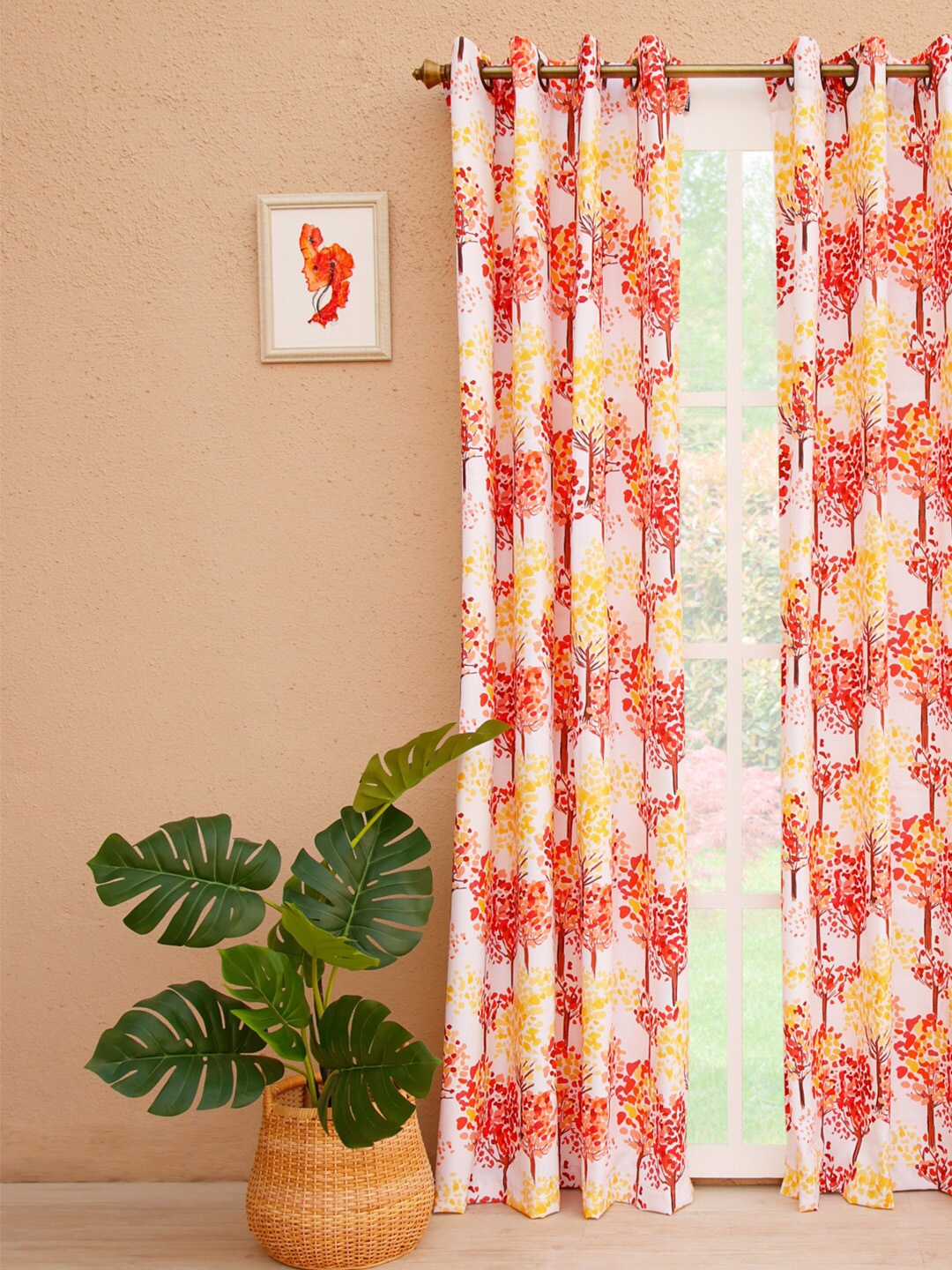 

Ariana Red & White Floral Long Door Curtain
